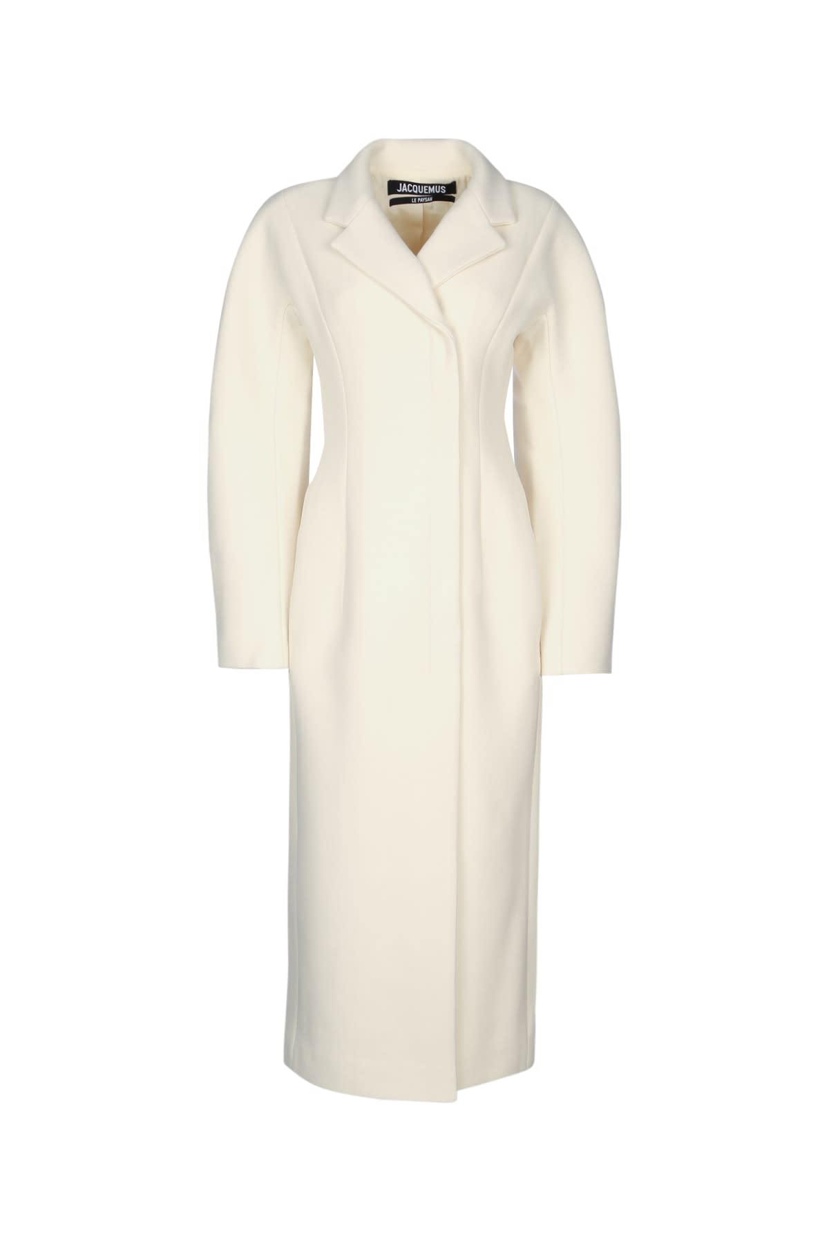 Jacquemus Long Coat With Notched Lapel And Vent In Neutral