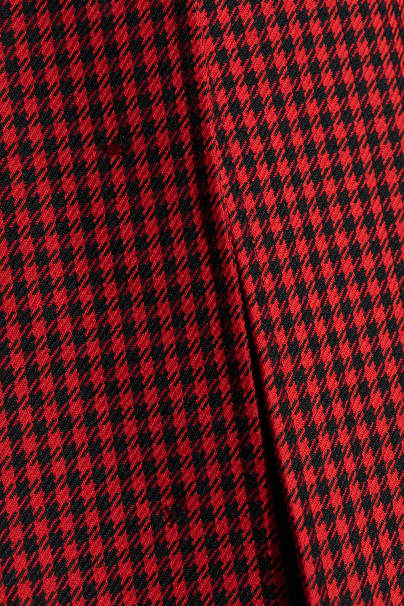 Balenciaga Houndstooth-pattern Belted Coat In Red