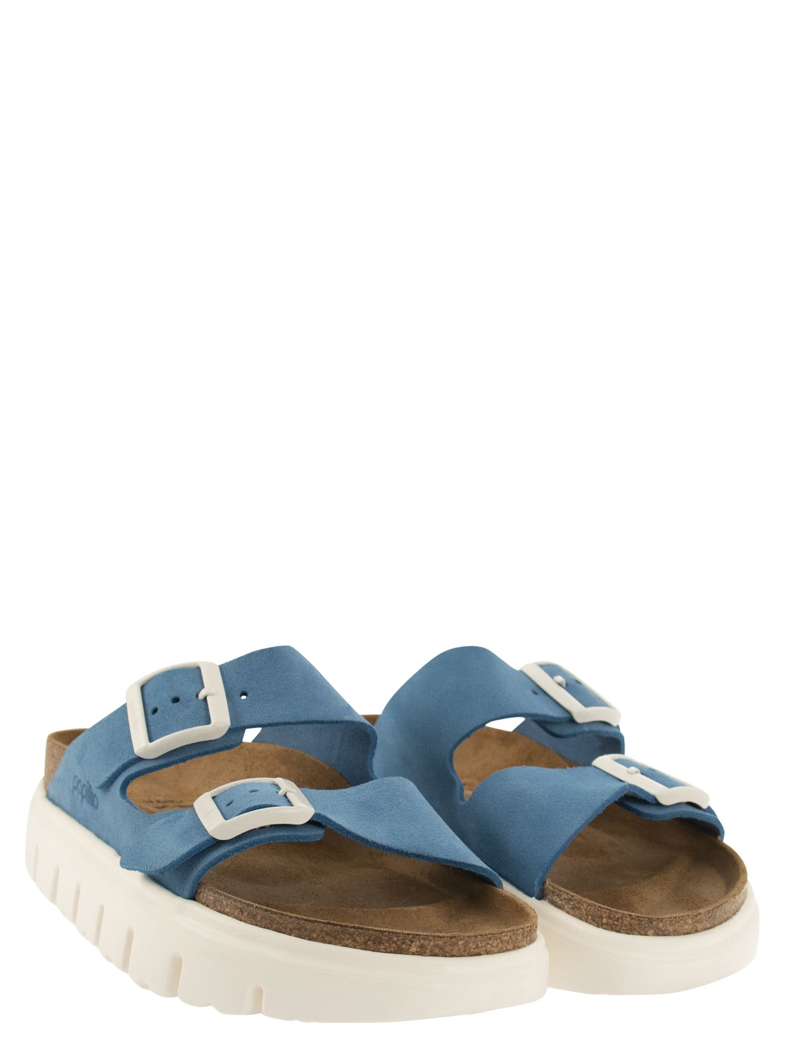 Shop Birkenstock Arizona Pap Chunky - Sandal With Buckles In Light Blue