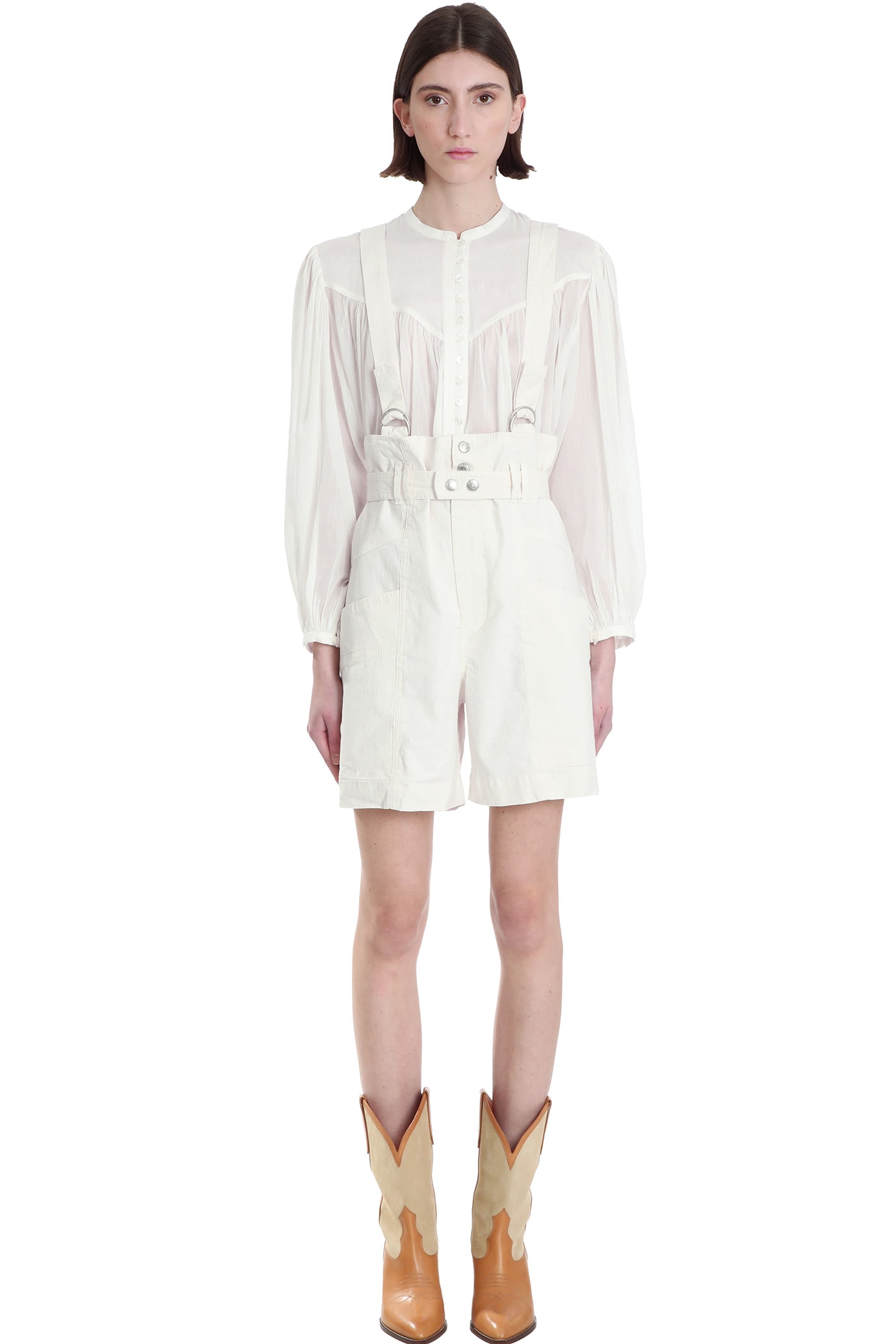 Isabel Marant Effie Shorts In White Cotton