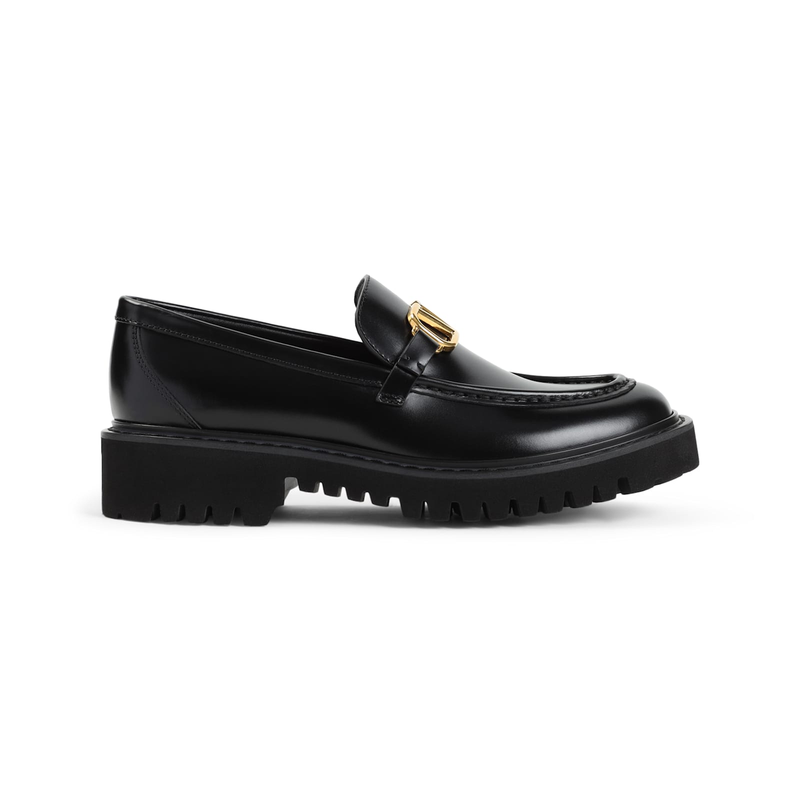 Valentino Glossy Leather Vlogo Signature Loaf In Black