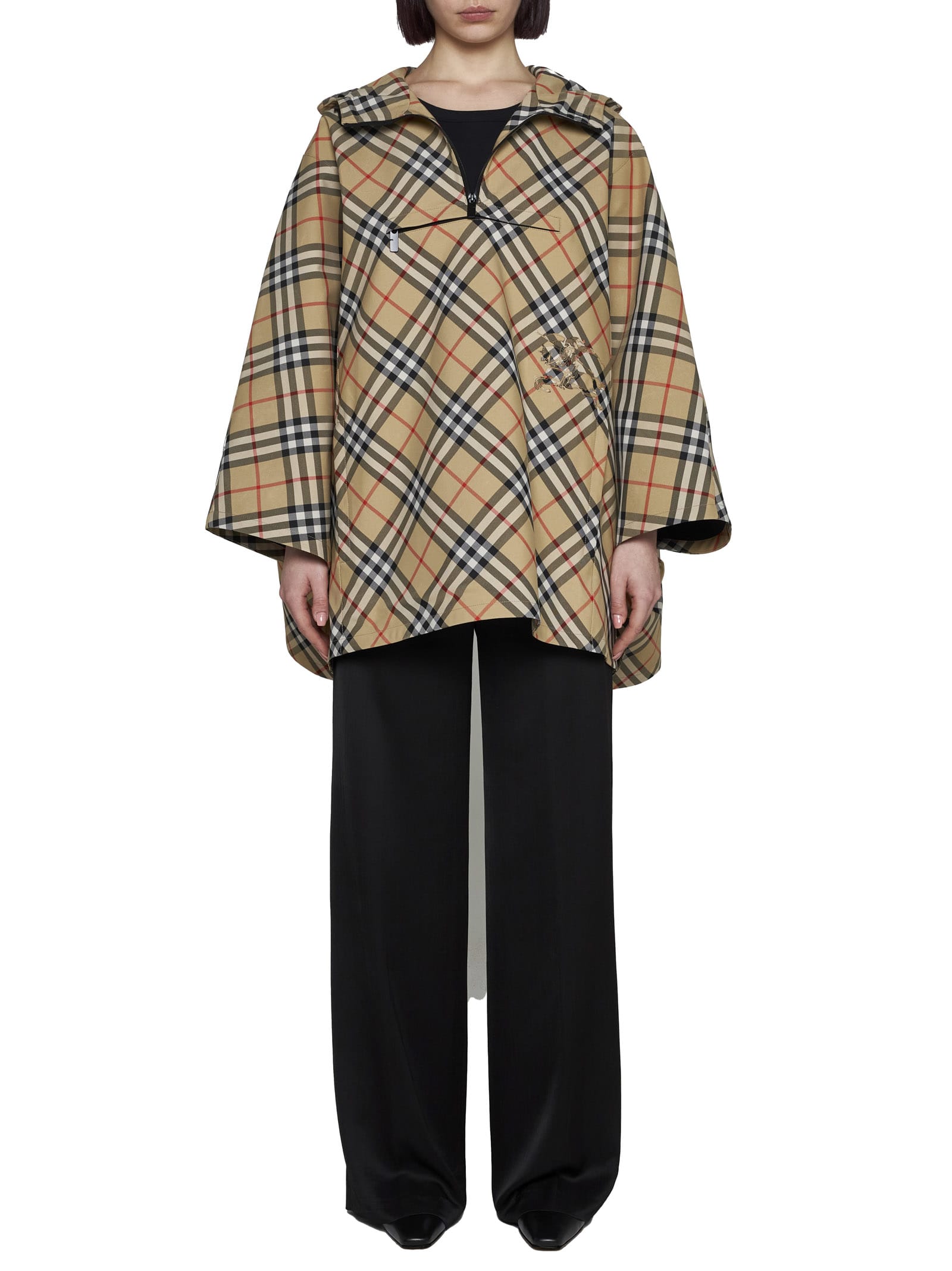 Shop Burberry Coat In Sand Ip Check