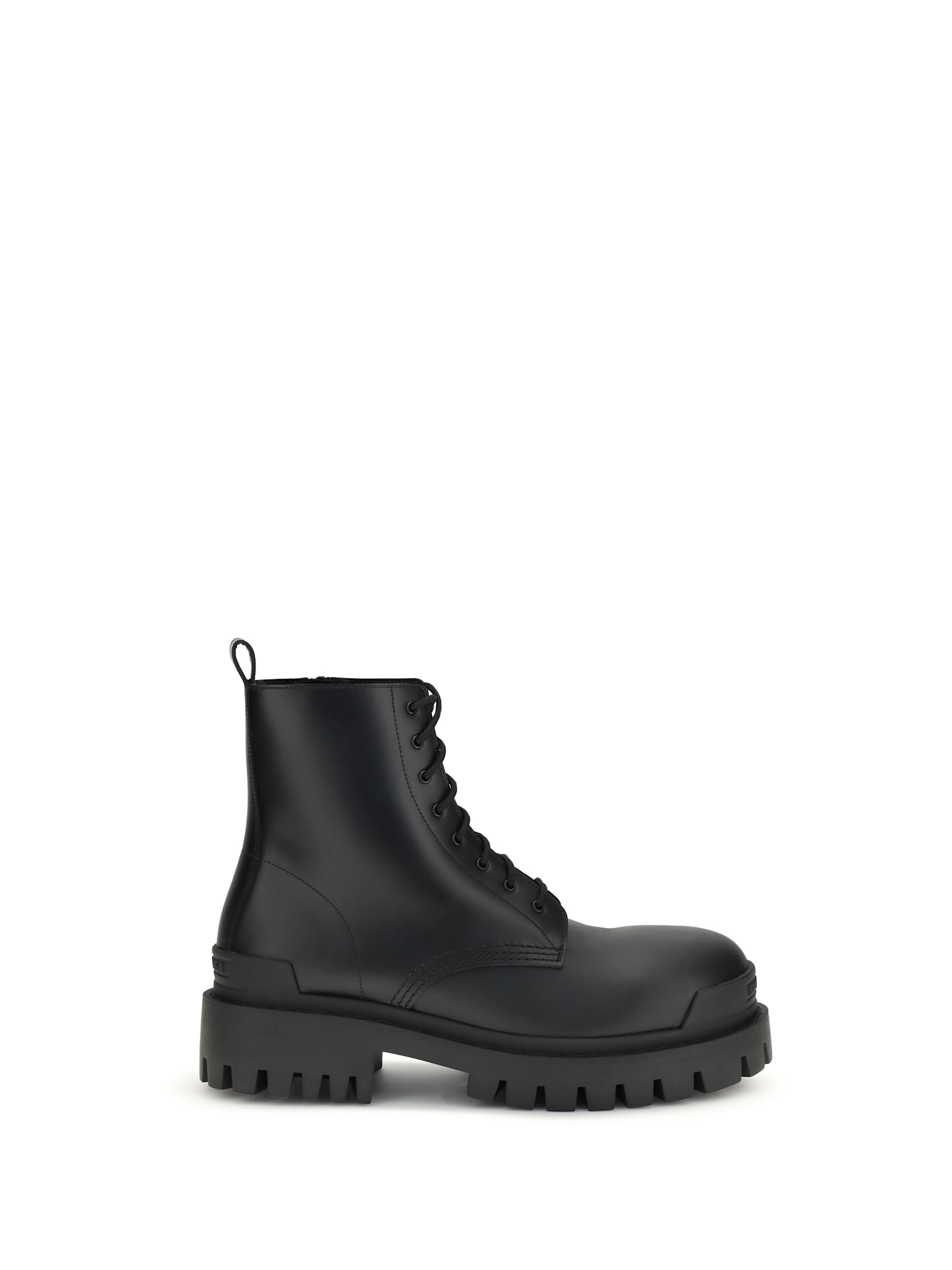 Balenciaga Leather Boots With Maxi Rubber Sole In Black