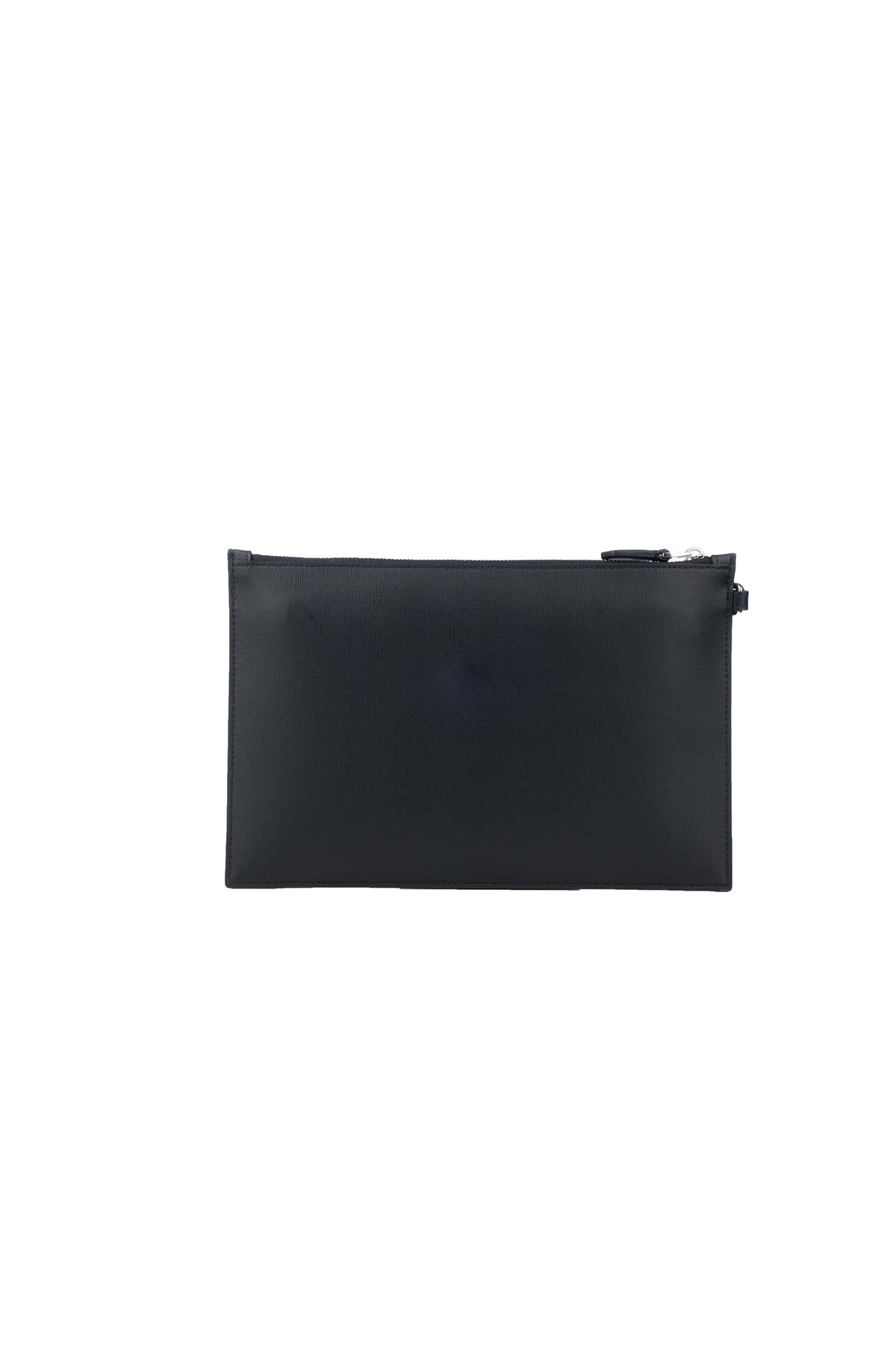 Bally Black Leather Clutch In Blackredbonepall