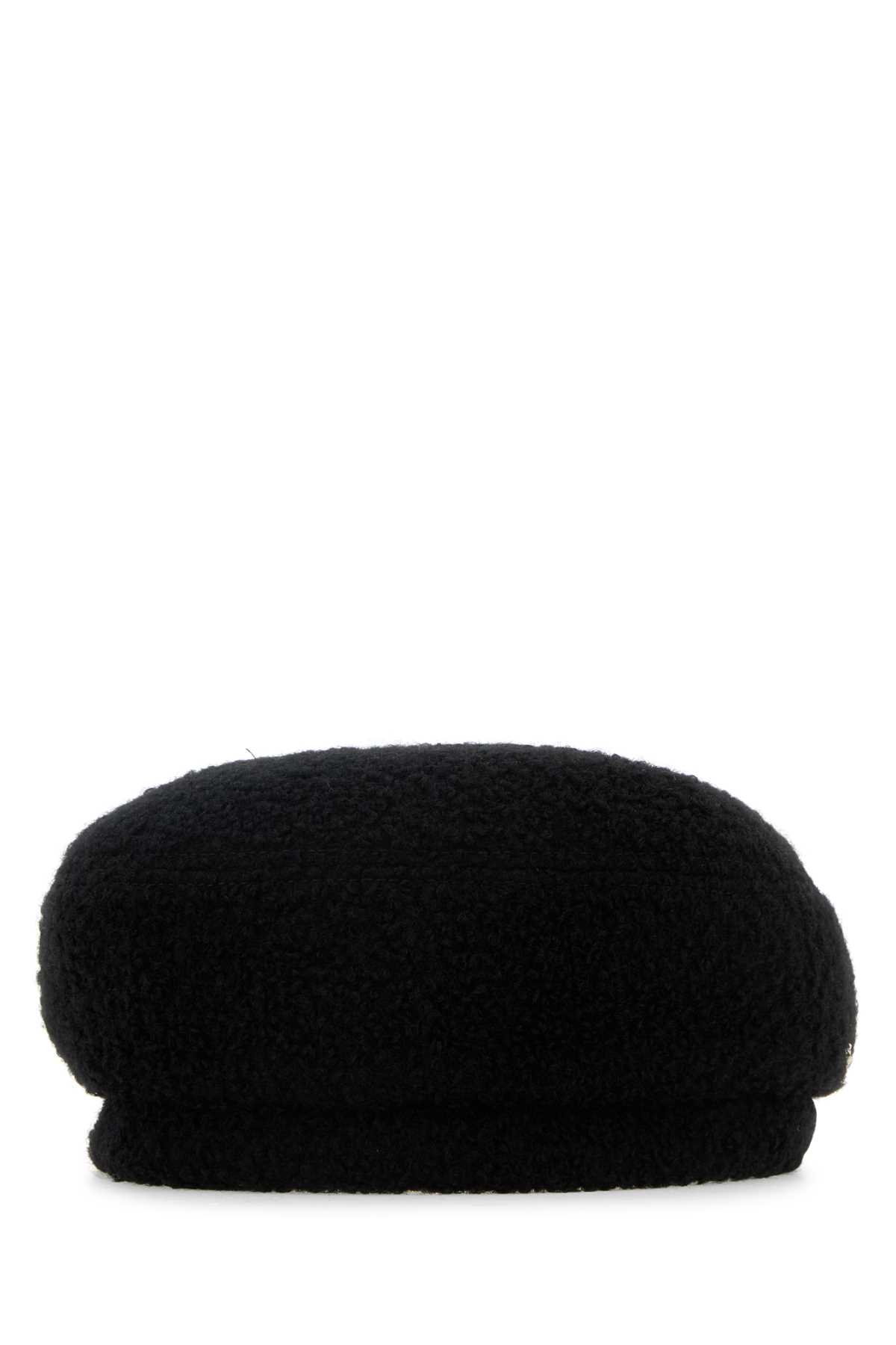 Black Teddy Fabric Hailie Hat