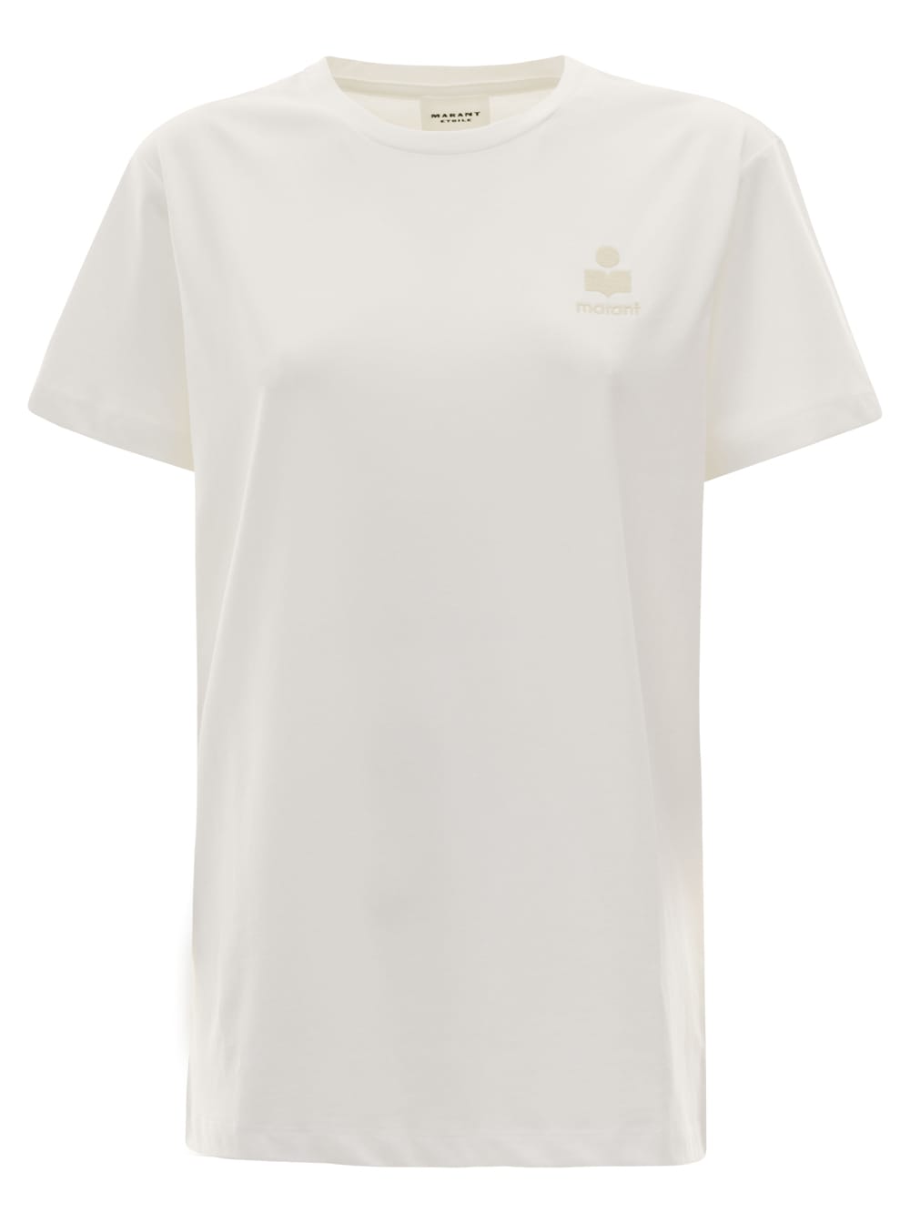 Marant Étoile aby White Crewneck T-shirt With Small Logo Print Woman Isabel Marant Etoile