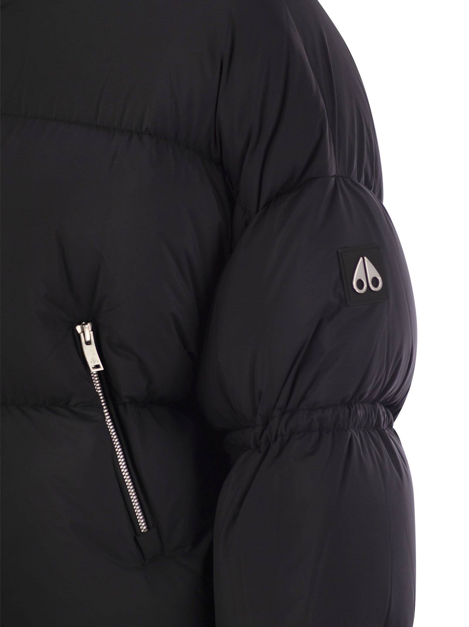 Shop Moose Knuckles Agate - Short Down Jacket In Black