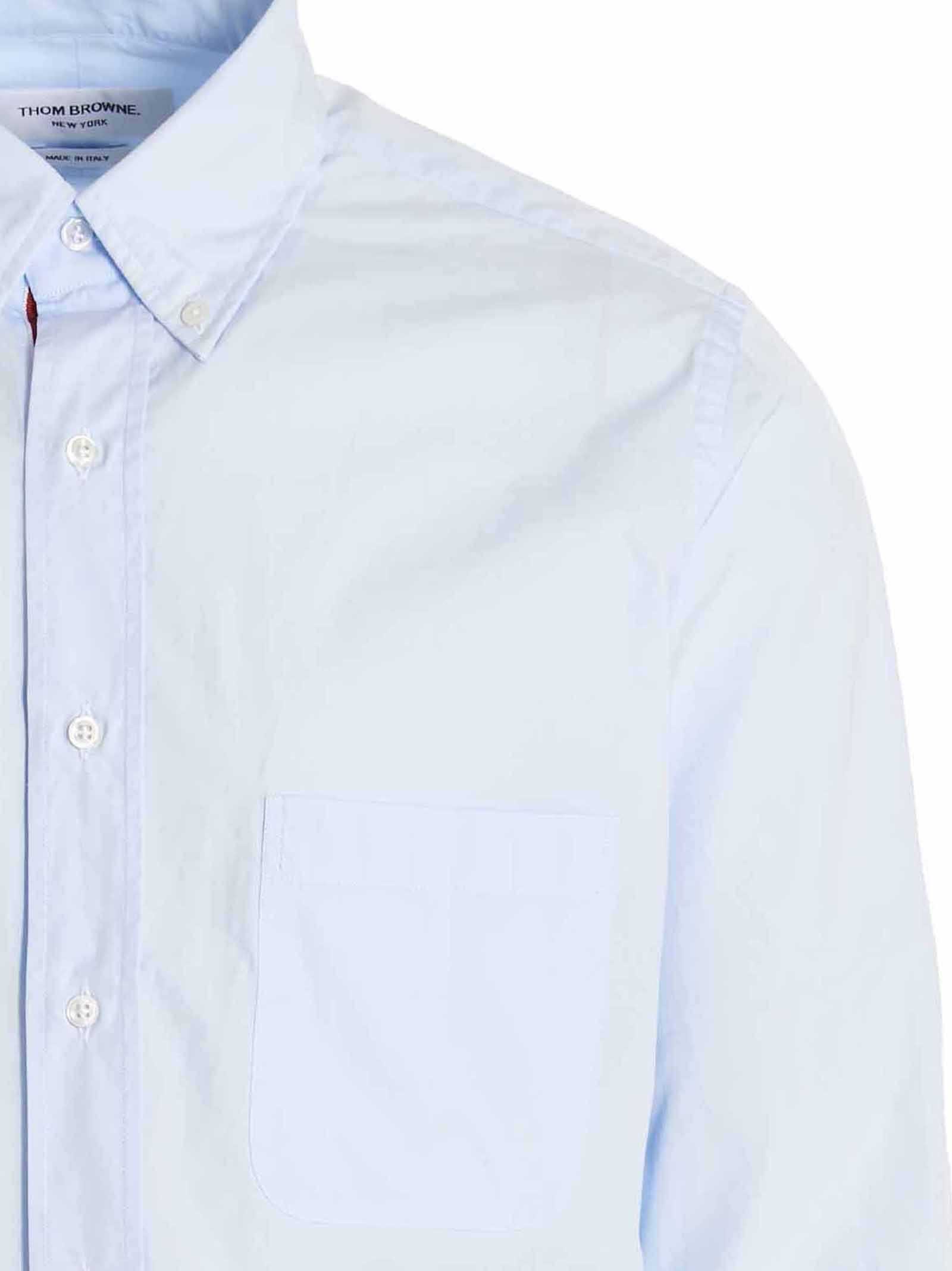 Shop Thom Browne Cotton Shirt In Blue