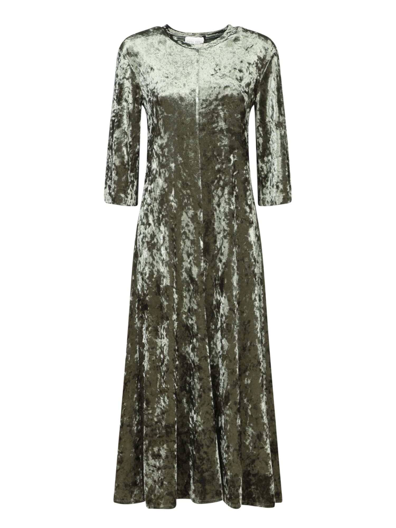 Forte Forte Long Velvet Olive Green Dress In Green
