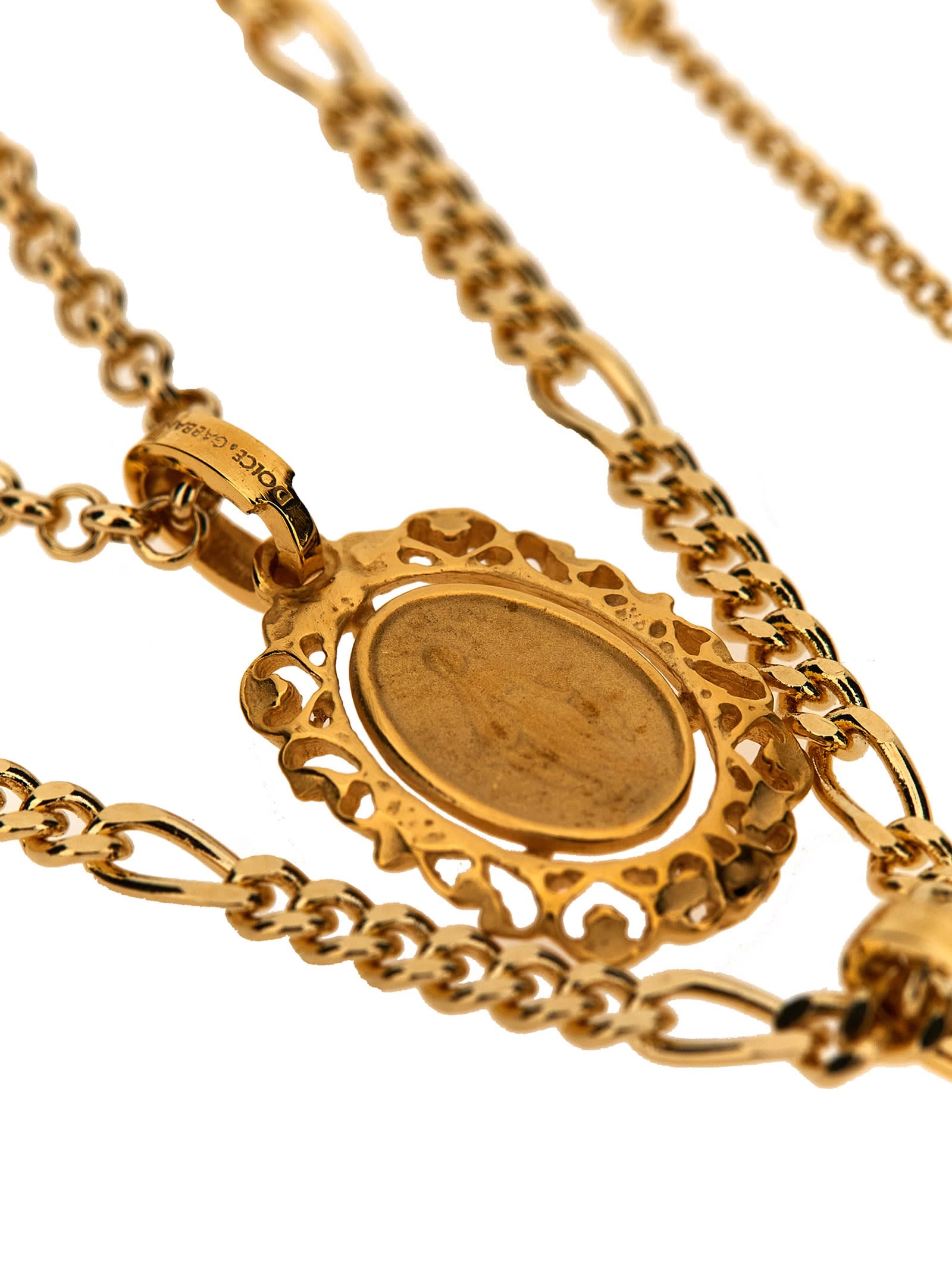 Dolce & Gabbana Crosses Charms Necklace In Gold