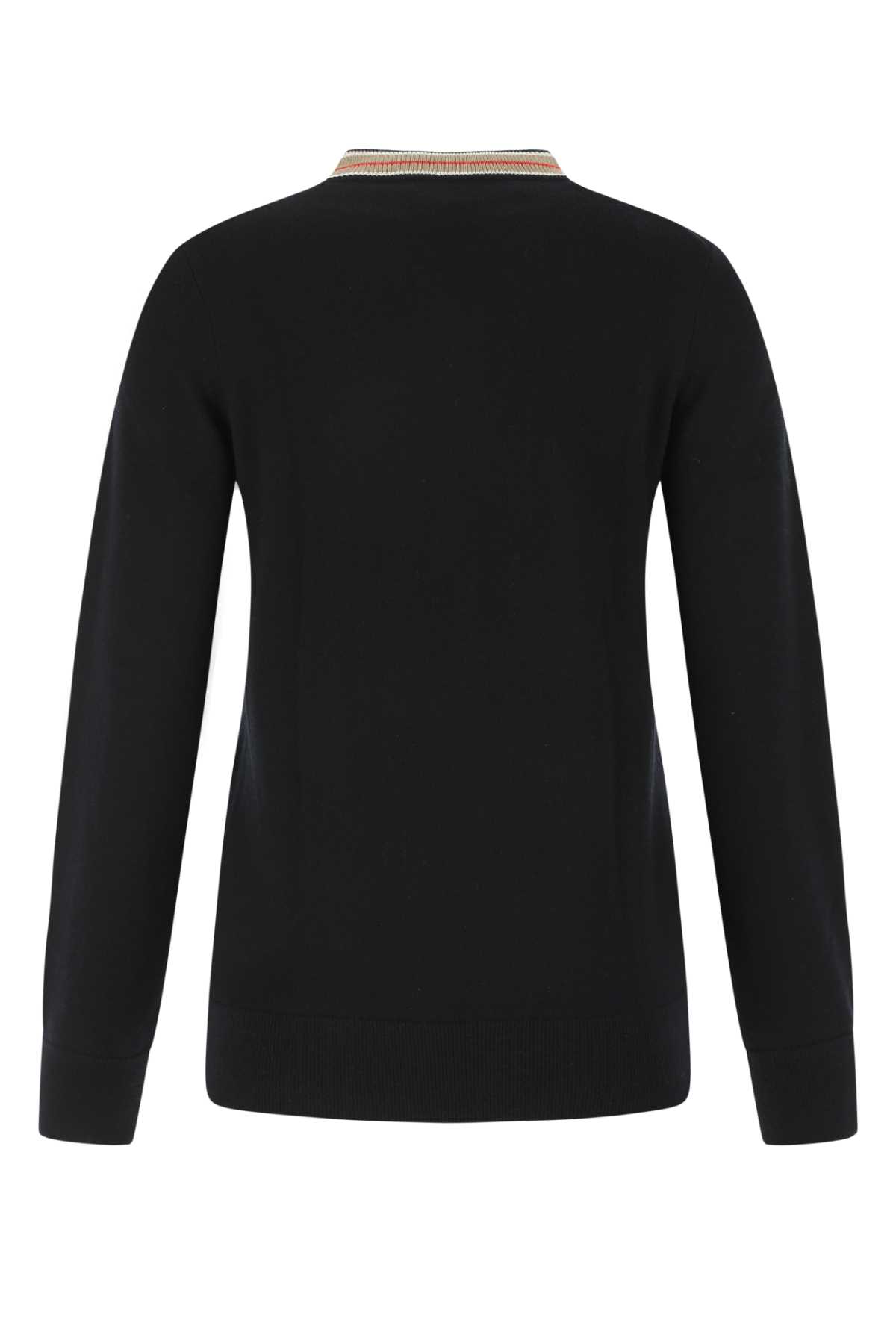 Shop Burberry Black Cashmere Sweater In A1189