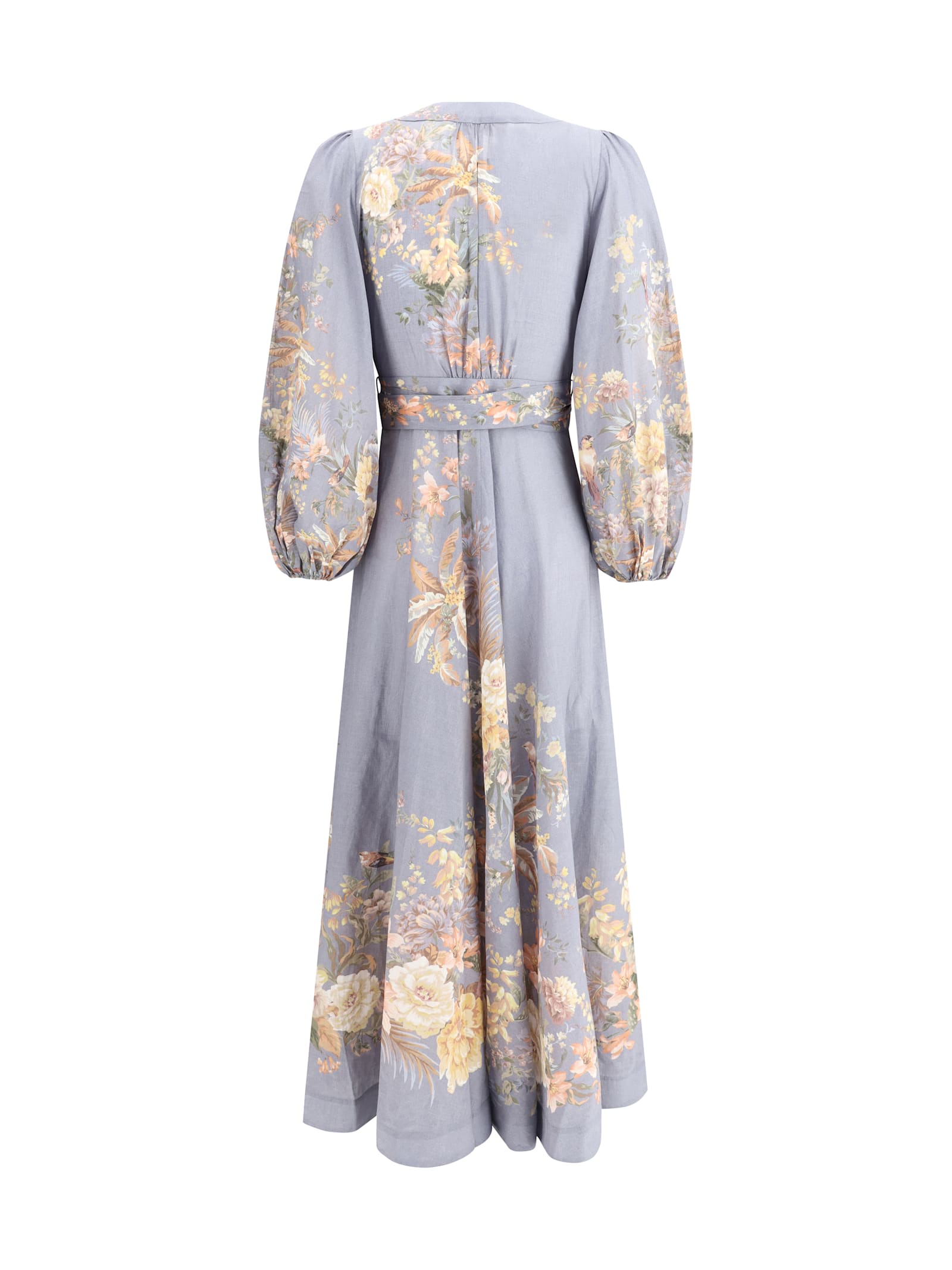 Shop Zimmermann Tallow Midi Dress In Teal Multi Floral