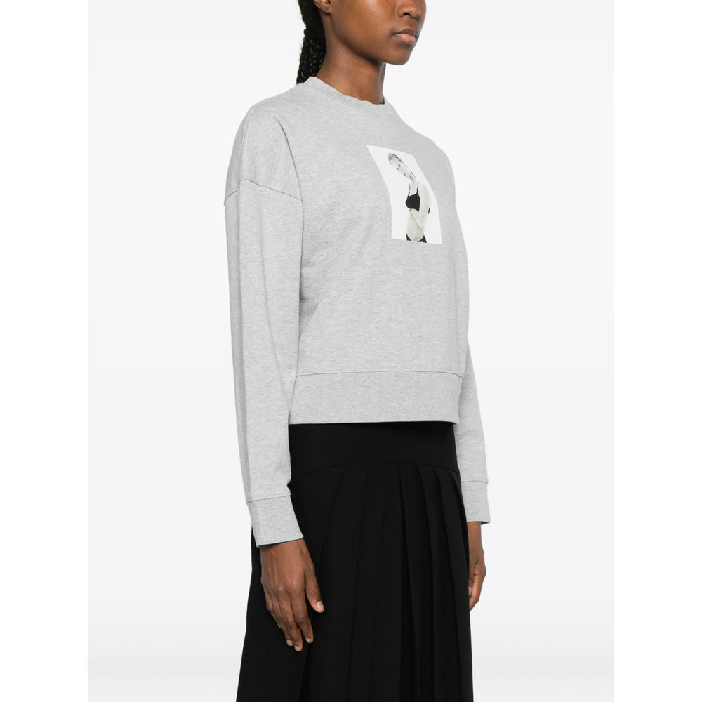 Calvin Klein Photographic-print Cotton Sweatshirt In Gray