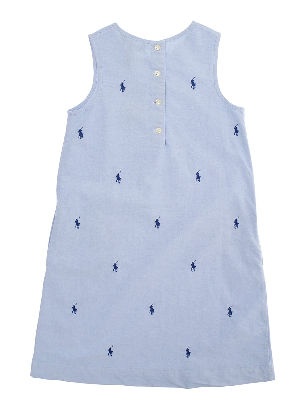 Polo Ralph Lauren Polo Pony Cotton Oxford Dress In Blu