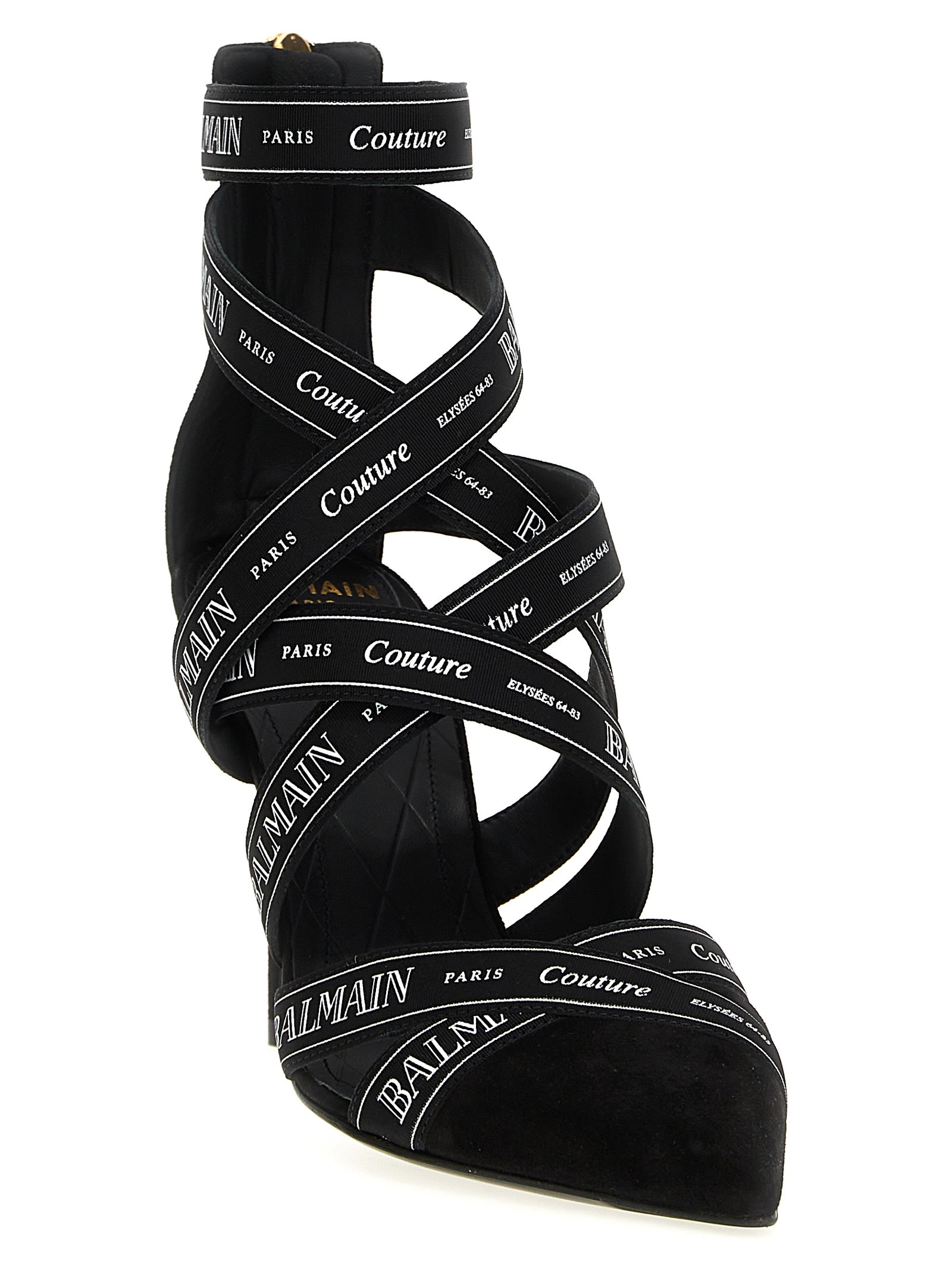 Balmain Couture 95 Ribbon Pumps In Noir