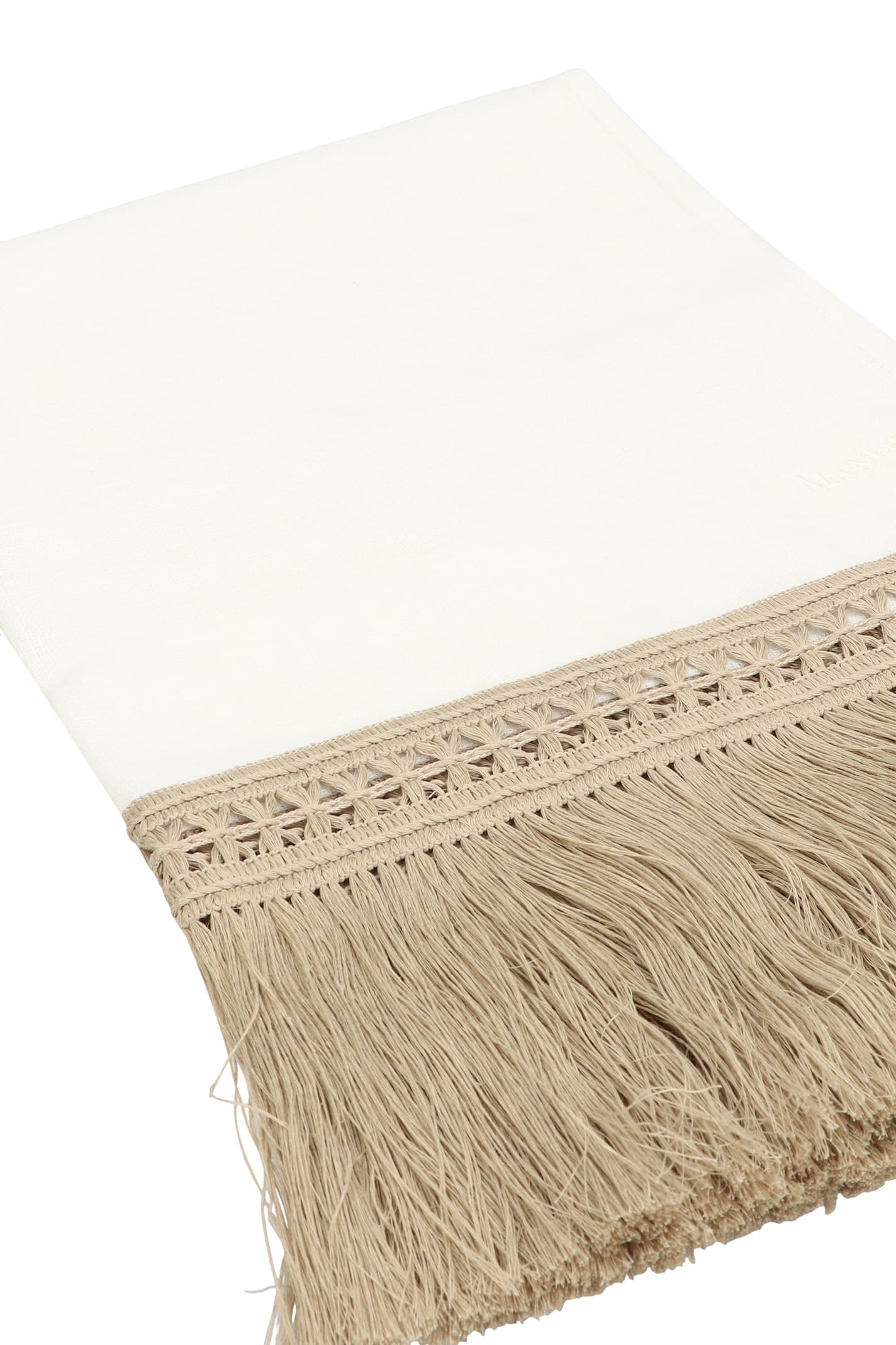 Max Mara Grammo Linen Stole In Ivory