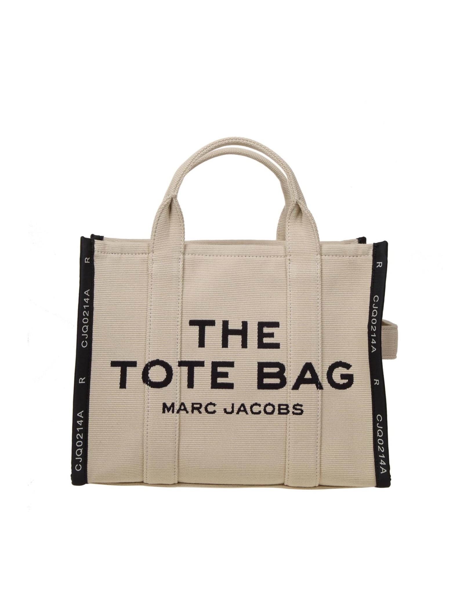 Shop Marc Jacobs The Tote Small Bag Jacquard In Sand