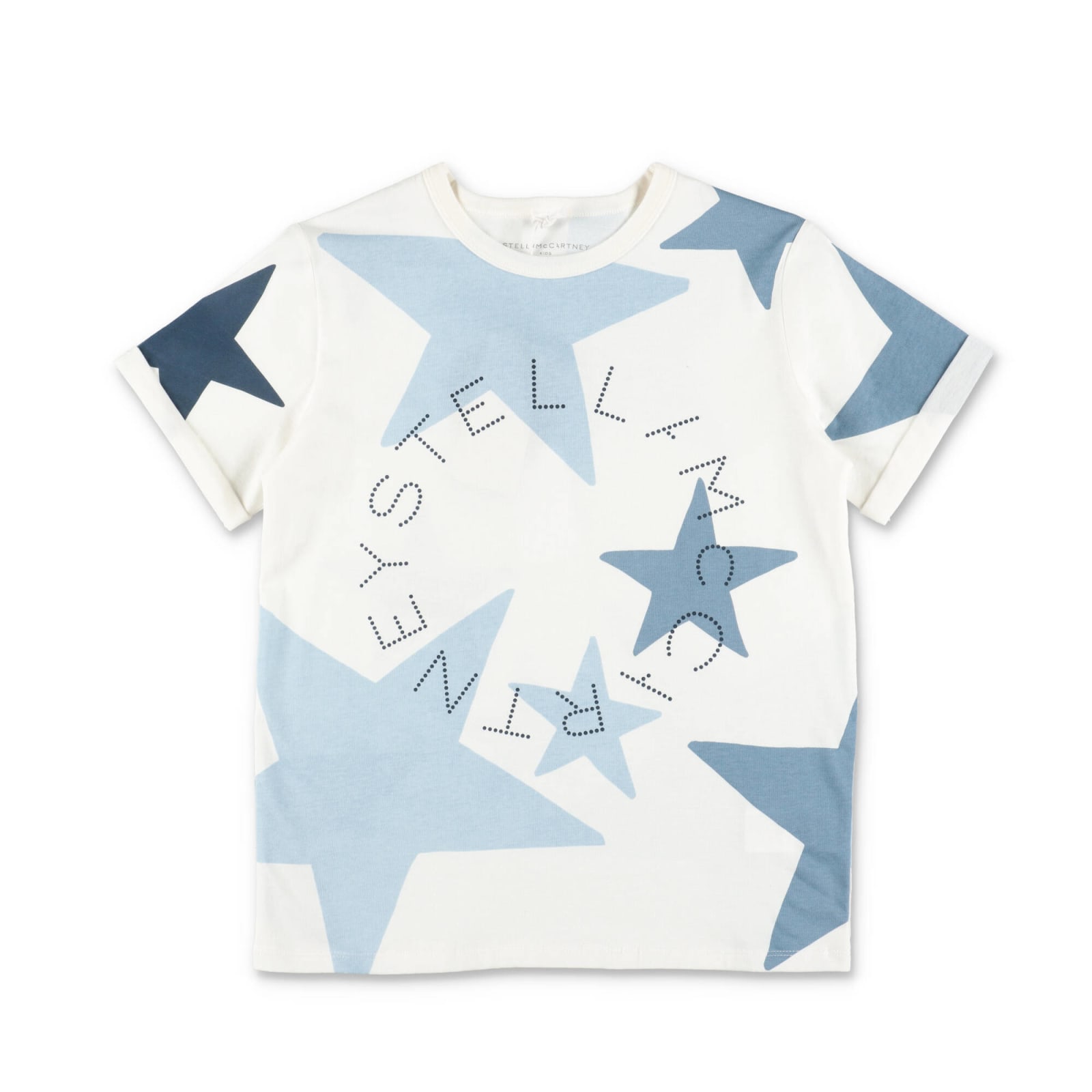 Stella Mccartney Kids'  T-shirt Stars Bianca In Jersey Di Cotone Bambina In Bianco