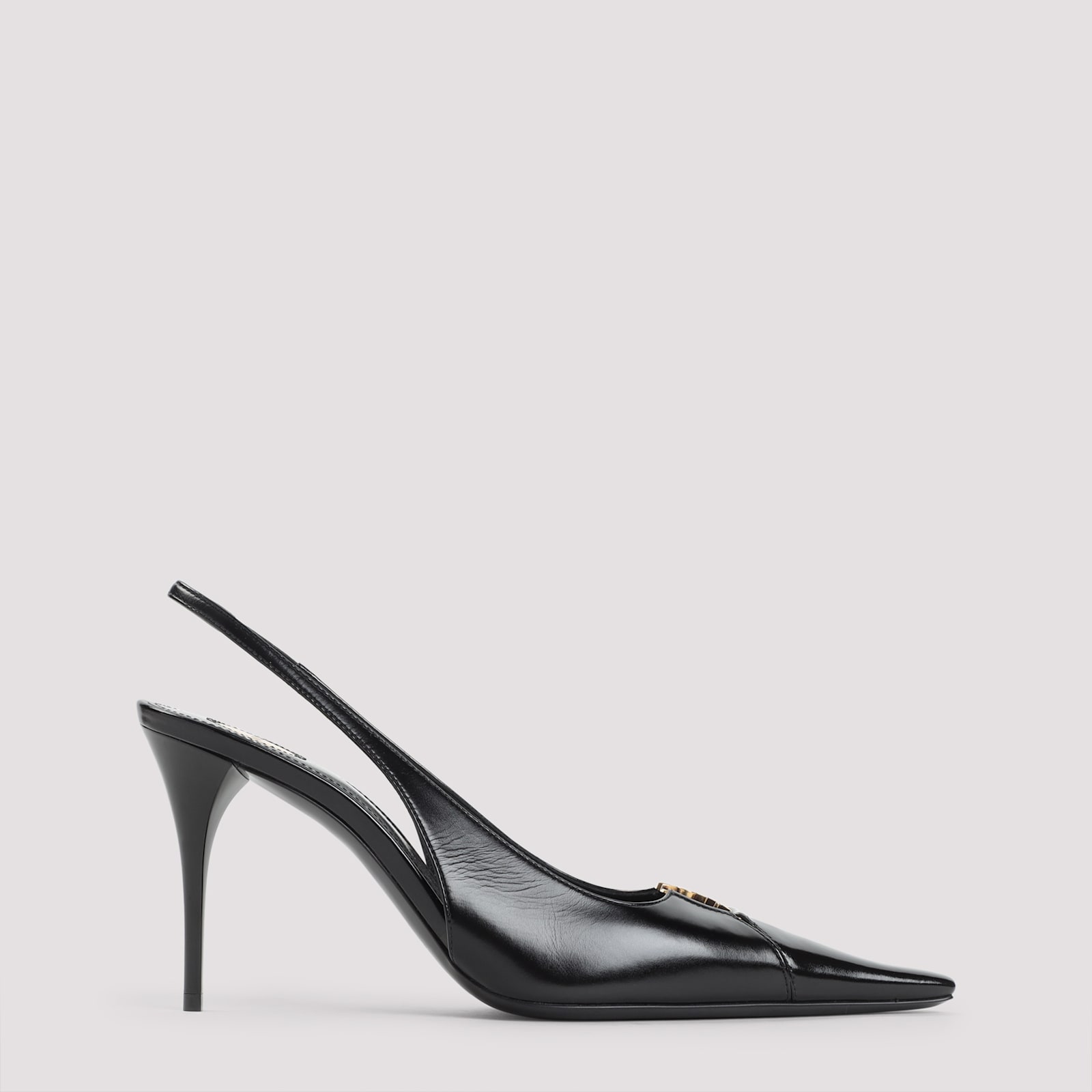 Saint Laurent Women Babylone Breteuil Open Back Pump In Smooth Leather In Black