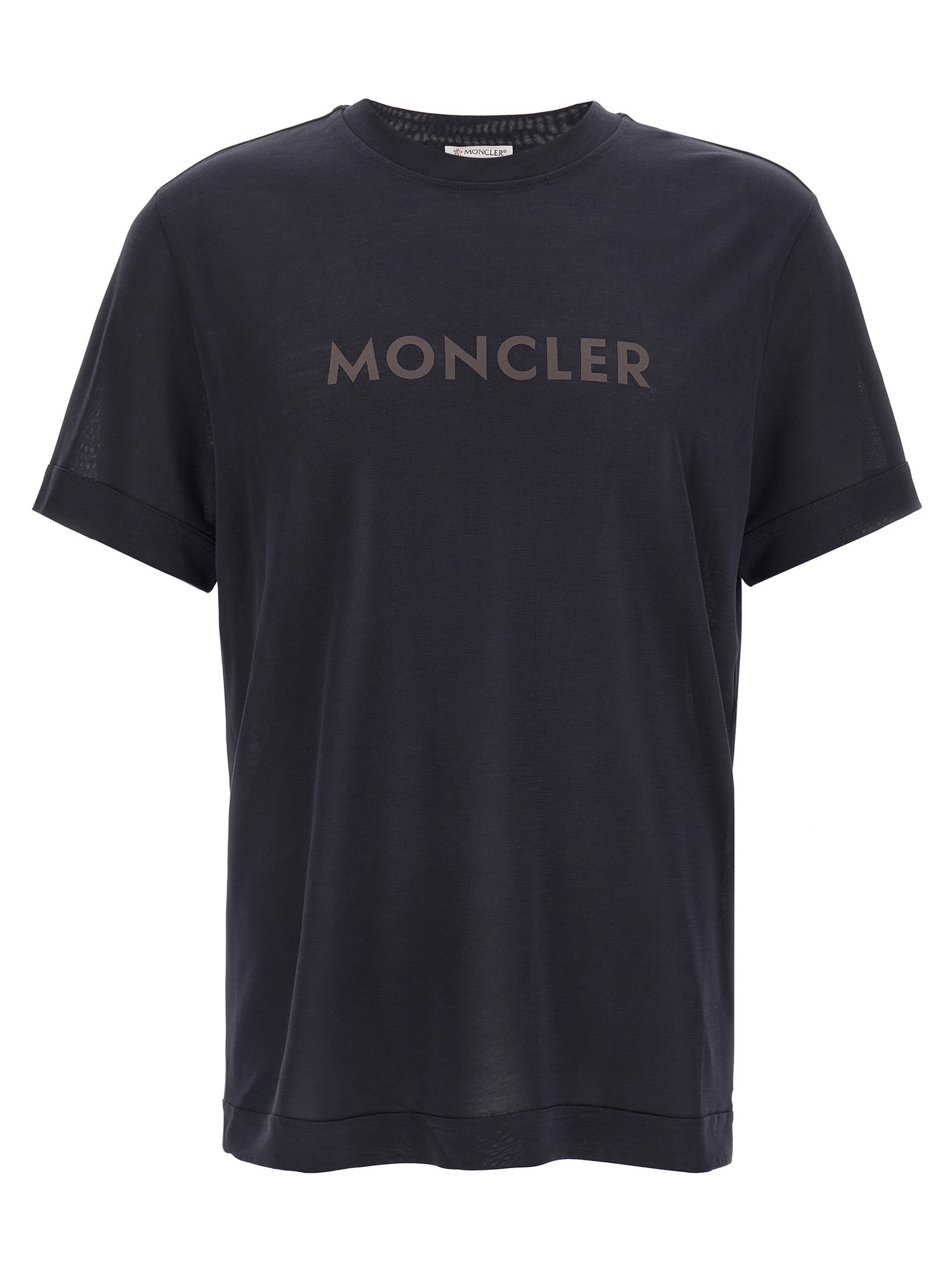 Moncler Logo Crewneck T-shirt In Blue