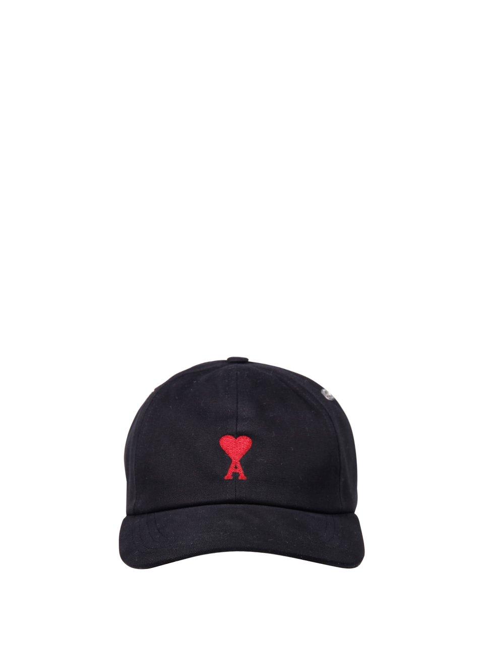Shop Ami Alexandre Mattiussi Paris Ami De Coeur Logo Embroidered Baseball Cap In Black