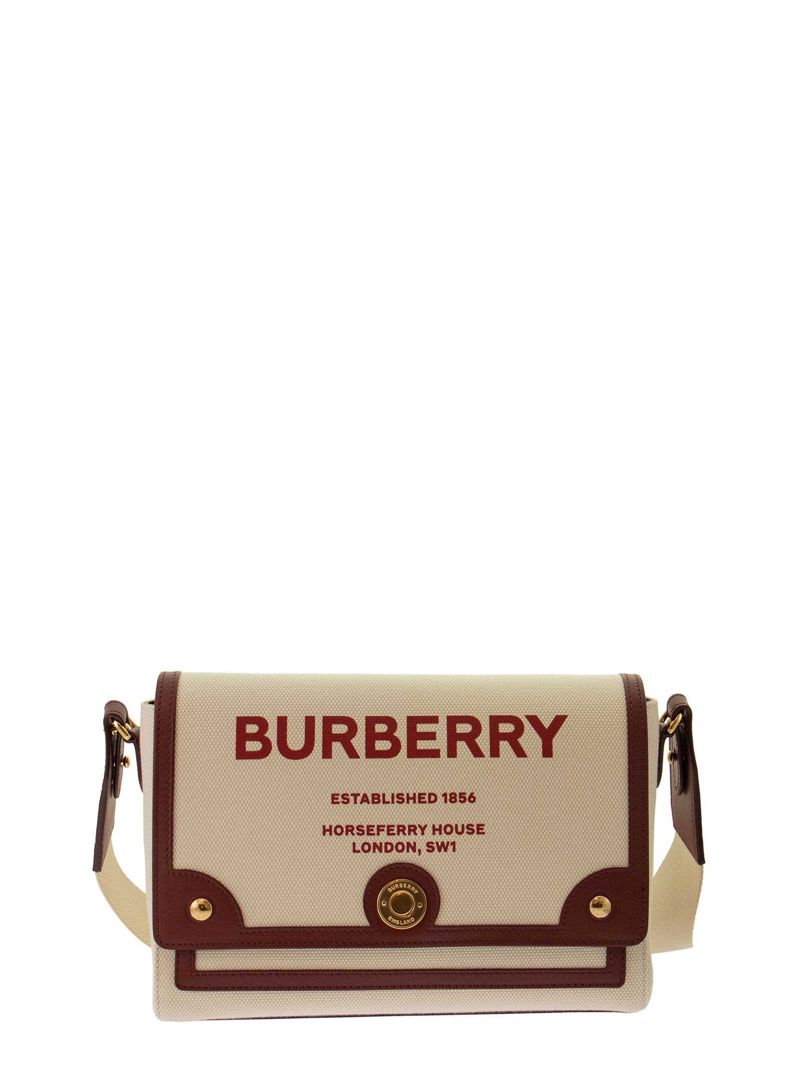 BURBERRY MD NOTE HORSEFERRY PRINT CANVAS NOTE CROSSBODY BAG,8036821 A1395