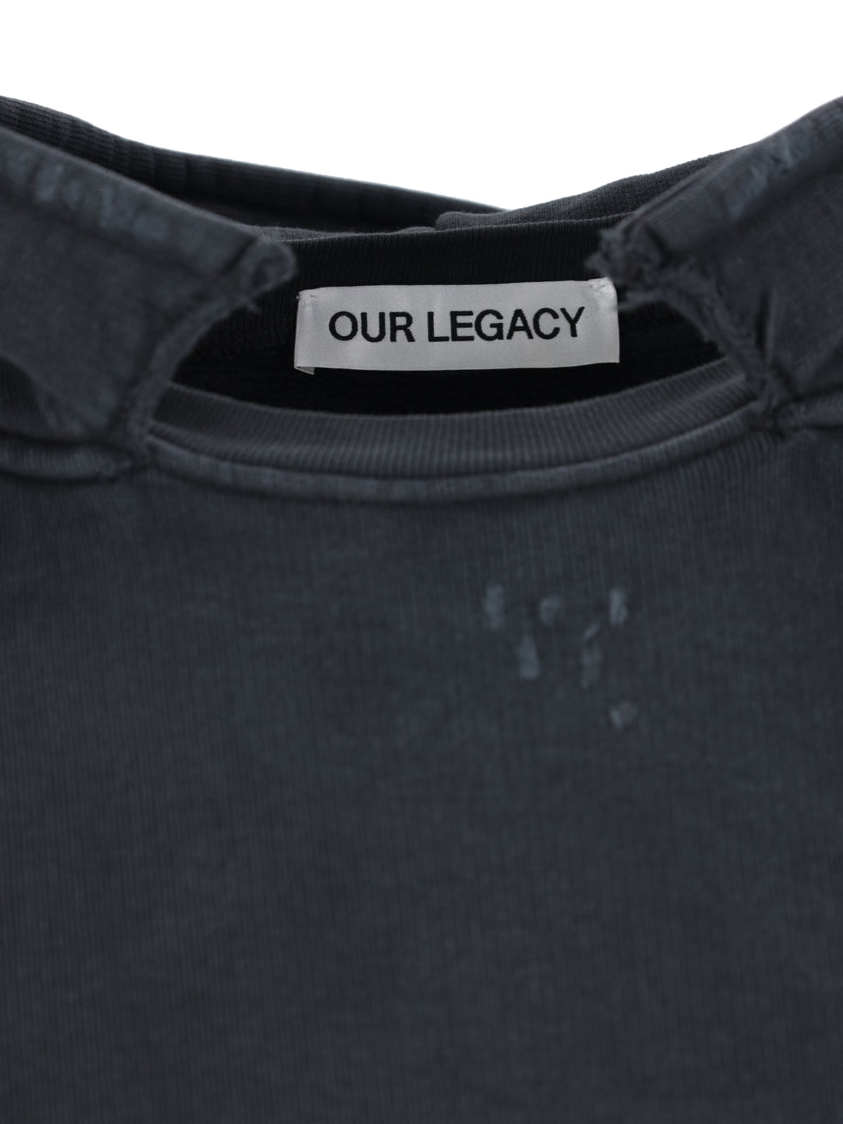 Our Legacy Relic Cropped Distressed Cotton-jersey Hoodie In Black