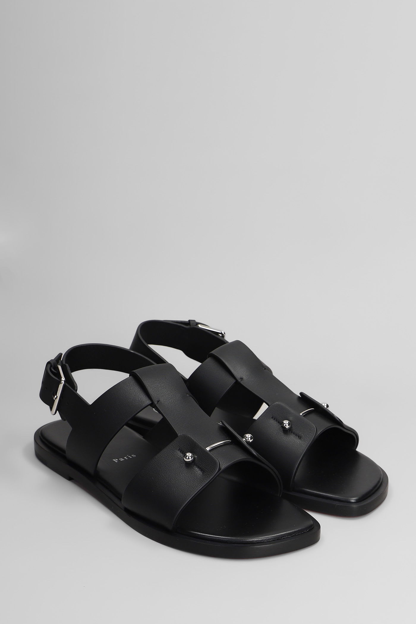 Christian Louboutin Chambeliss Sandal Flats In Black Leather