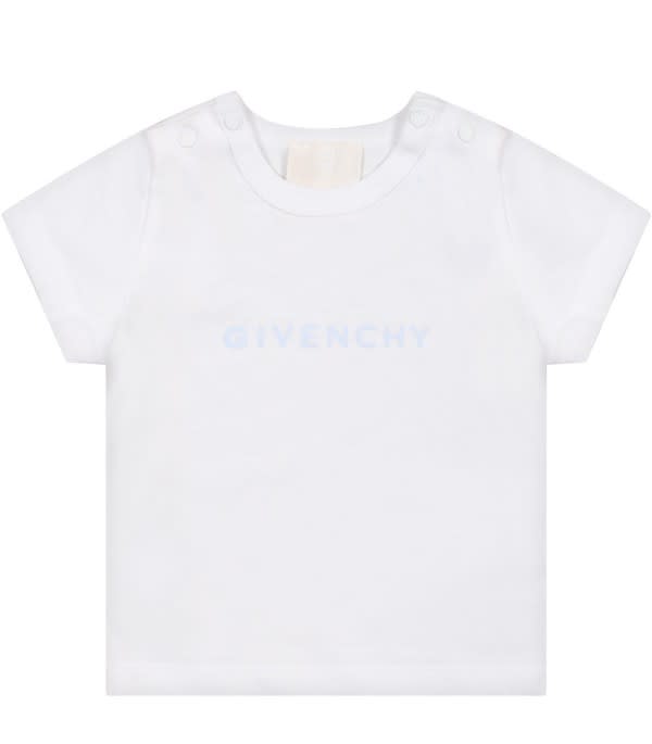 Givenchy Babies' Completo Bianco Con Logo In Blue ModeSens