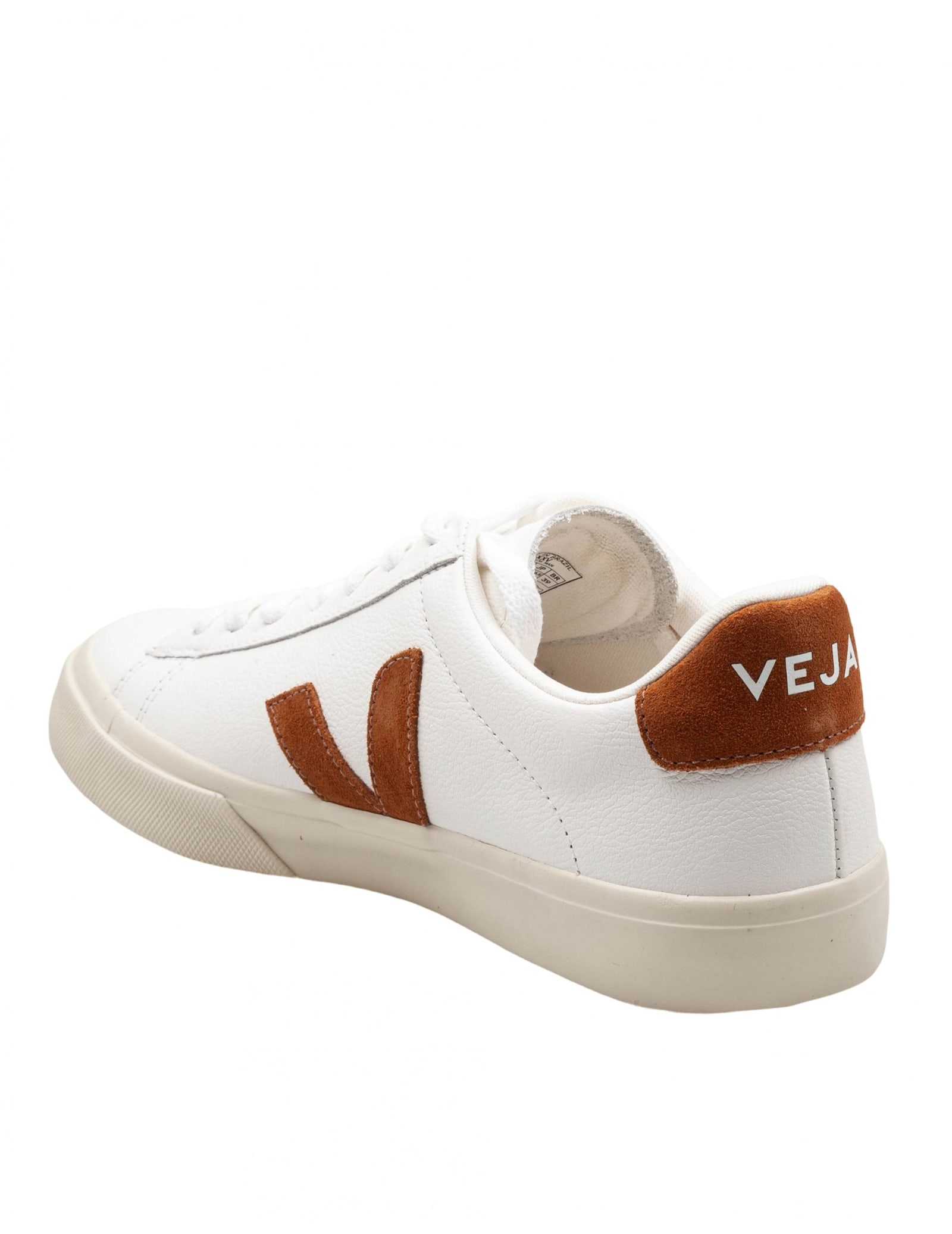 Veja Campo Chromefree In Leather Color White/camel In Multi