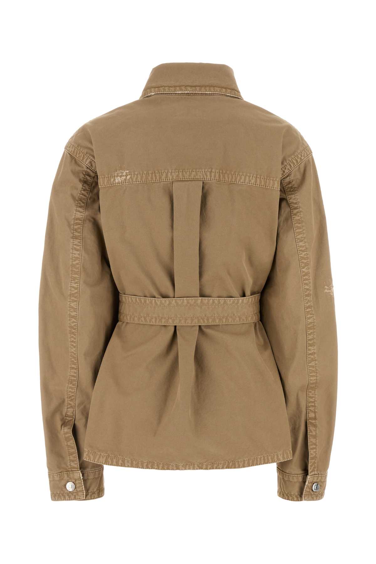 Shop Dsquared2 Beige Cotton Jacket In Kaki