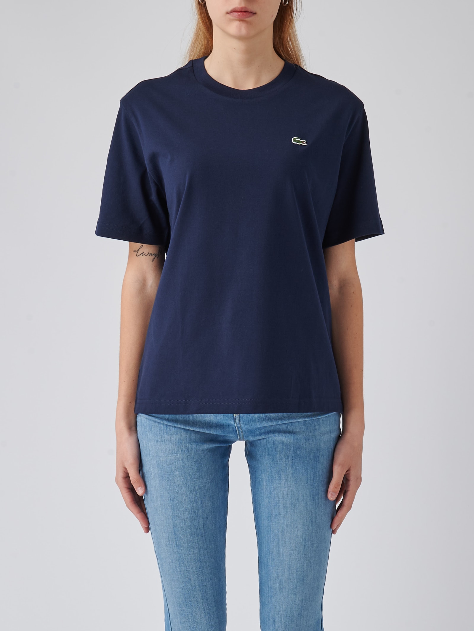 Lacoste Cotton T-shirt In Navy
