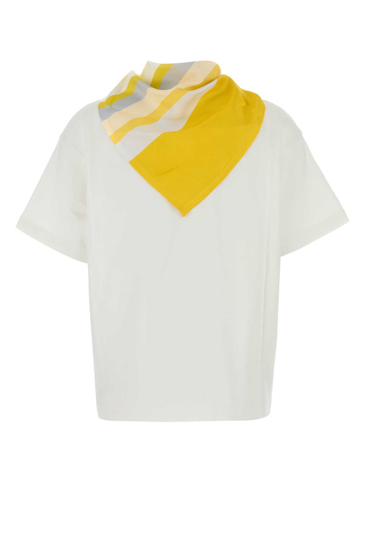 Bottega Veneta Crew Neck Short Sleeve Fitted T-shirt In White