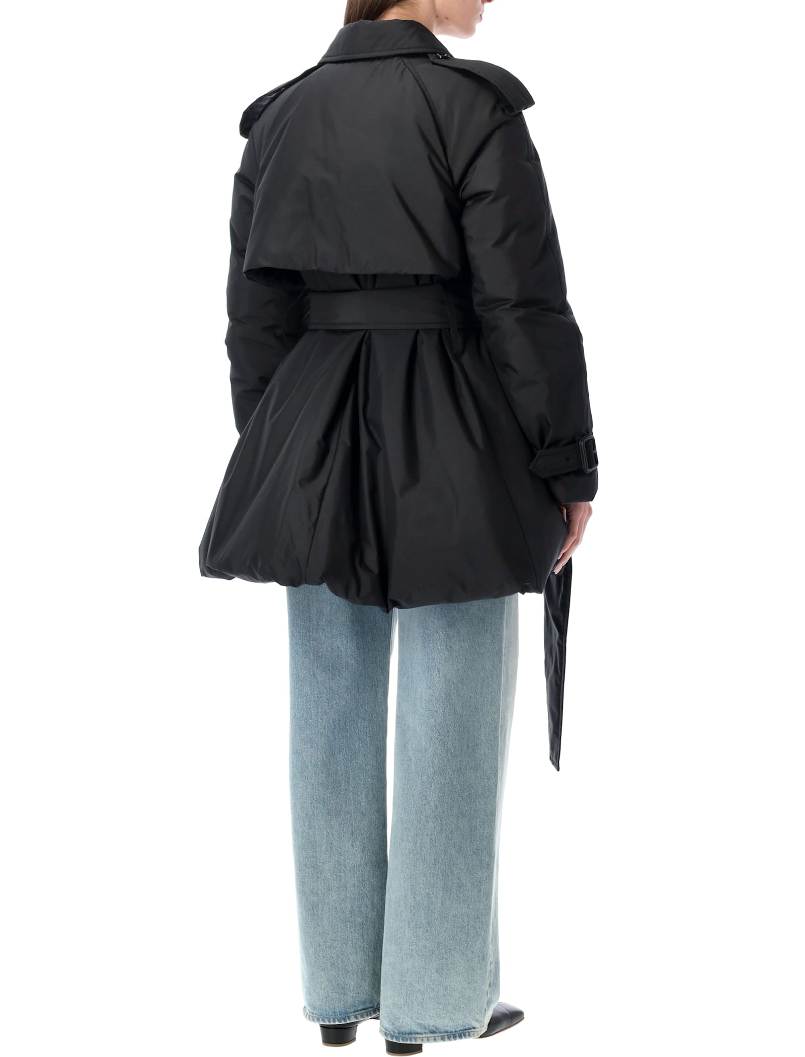 Burberry London Belted Berryhill Padded Car Coat In Black