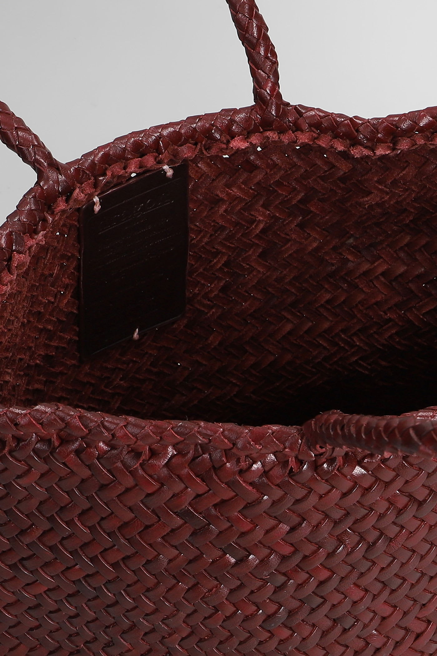 Dragon Diffusion Grace Basket Small Tote In Bordeaux Leather In Burgundy