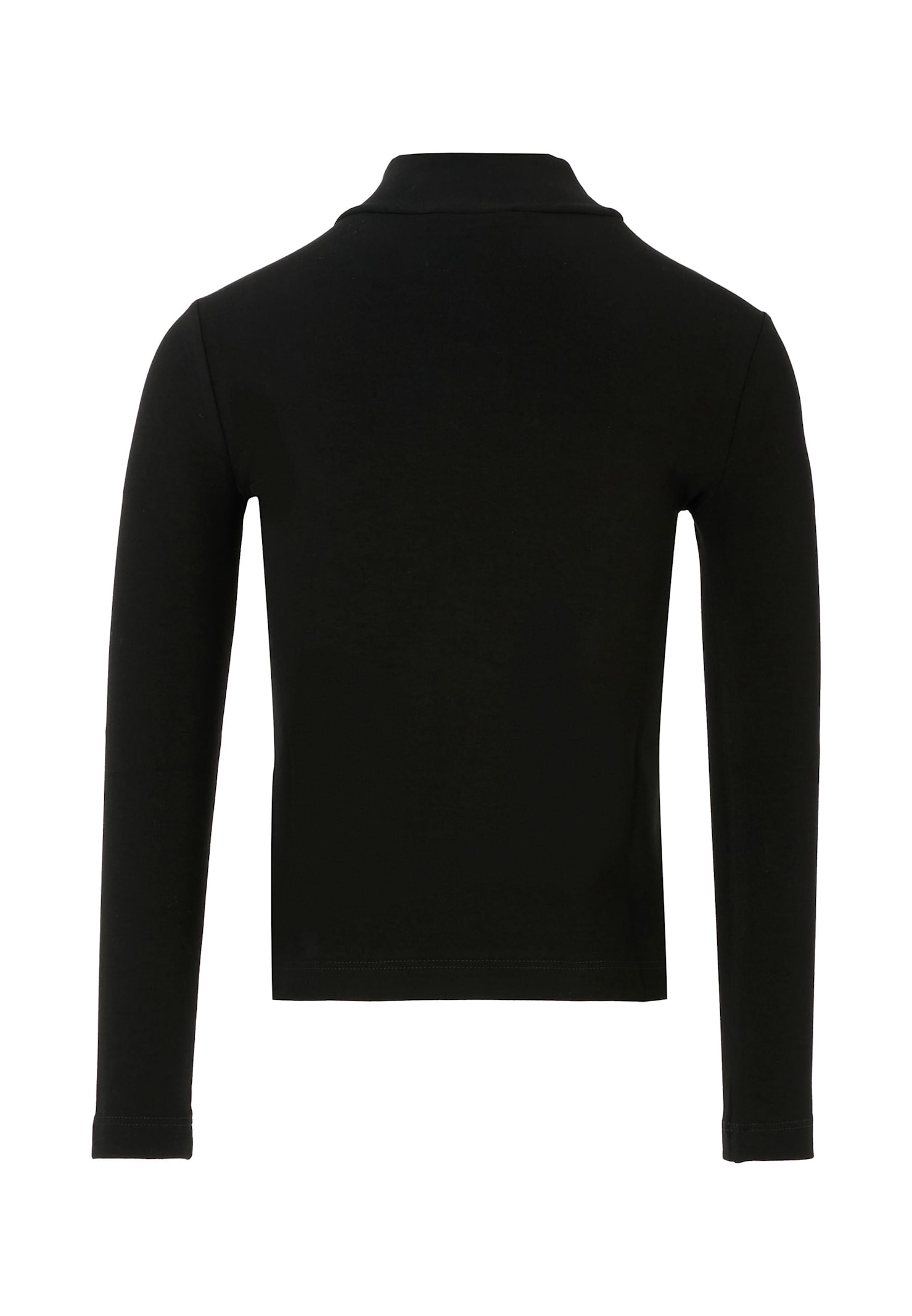 Dolce & Gabbana Black Turtleneck Sweater For Girl With Pink Logo In Black