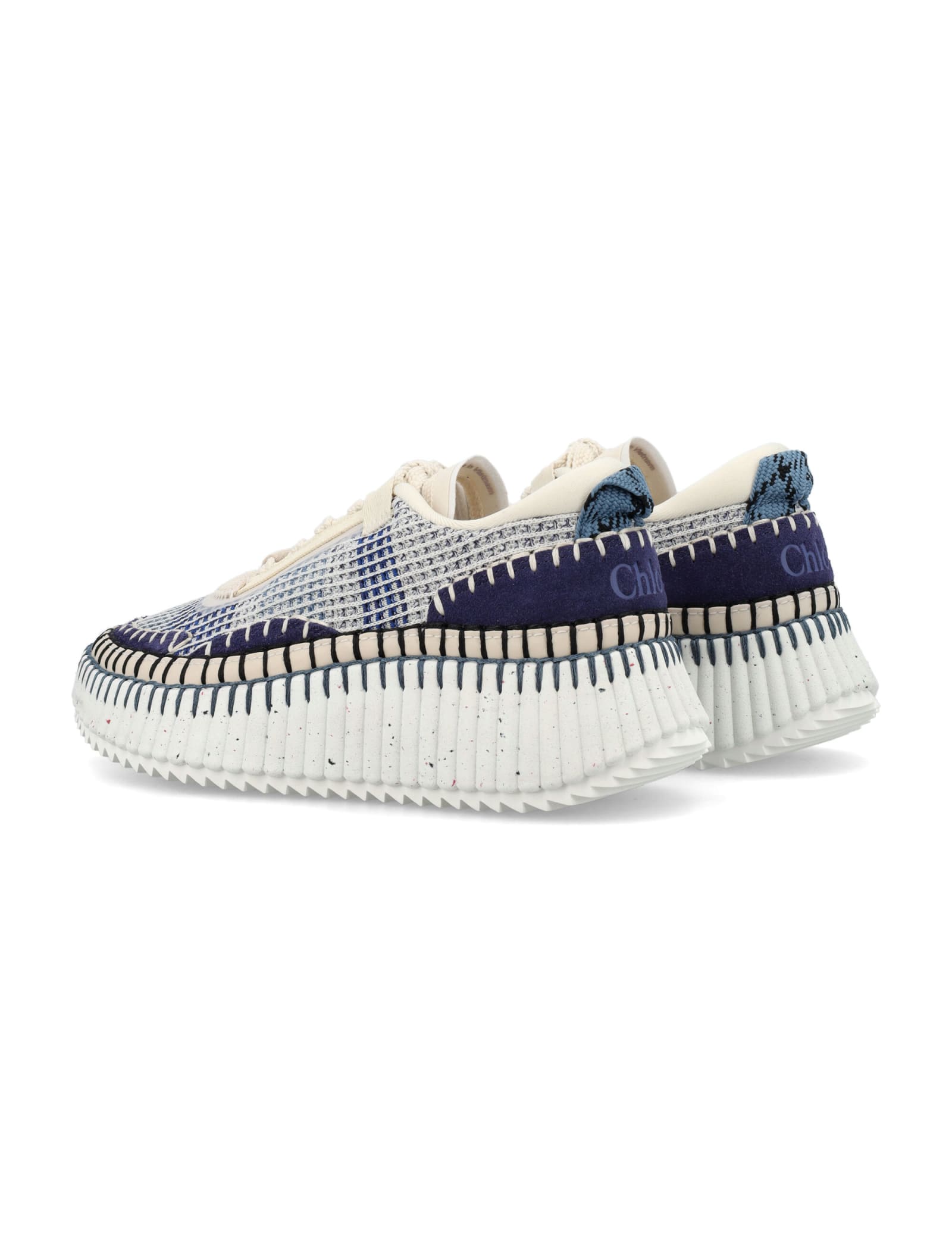 Shop Chloé Nama Woman Sneakers In Cosmic Blue