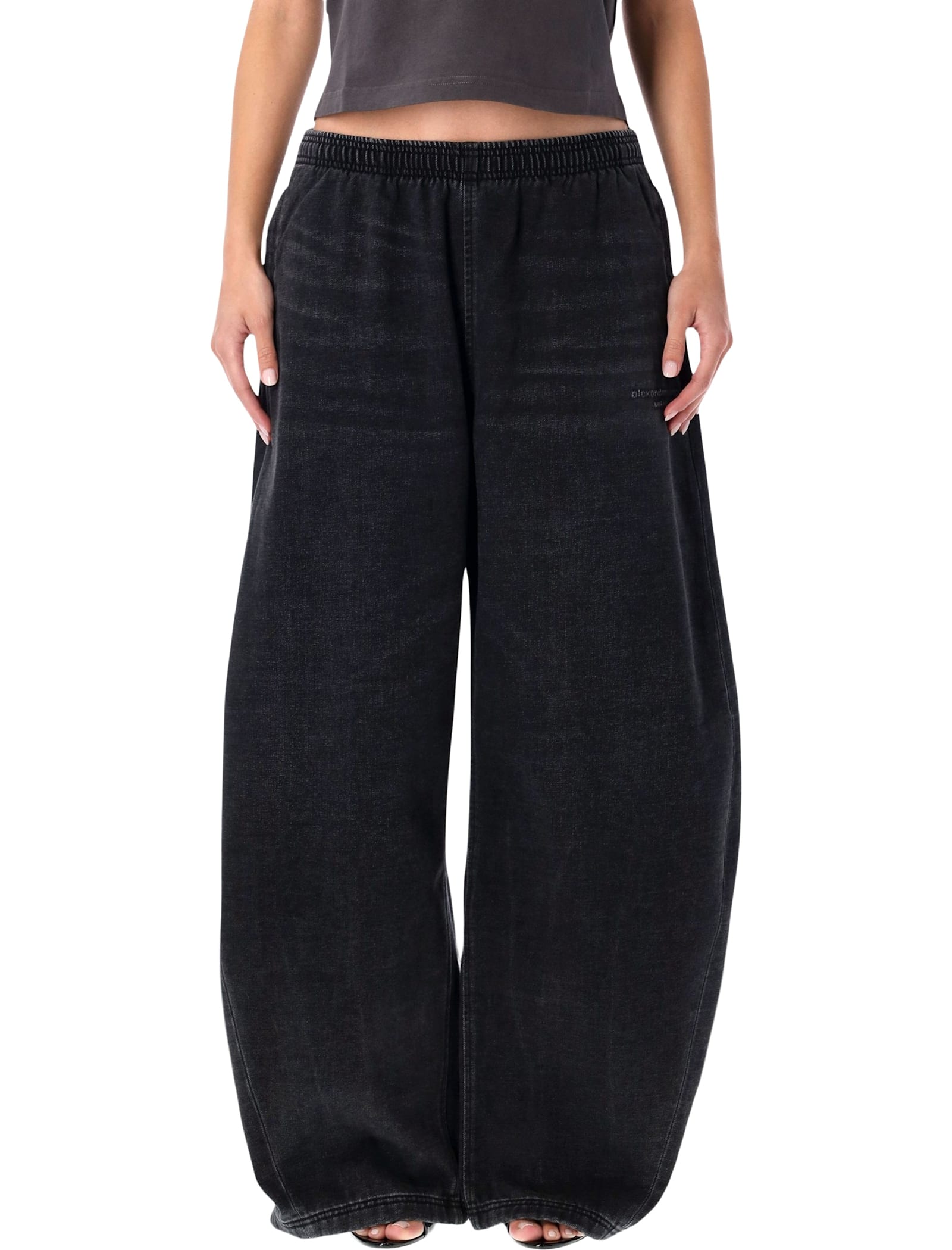 Alexander Wang Wide-leg Black Denim Sweatpants