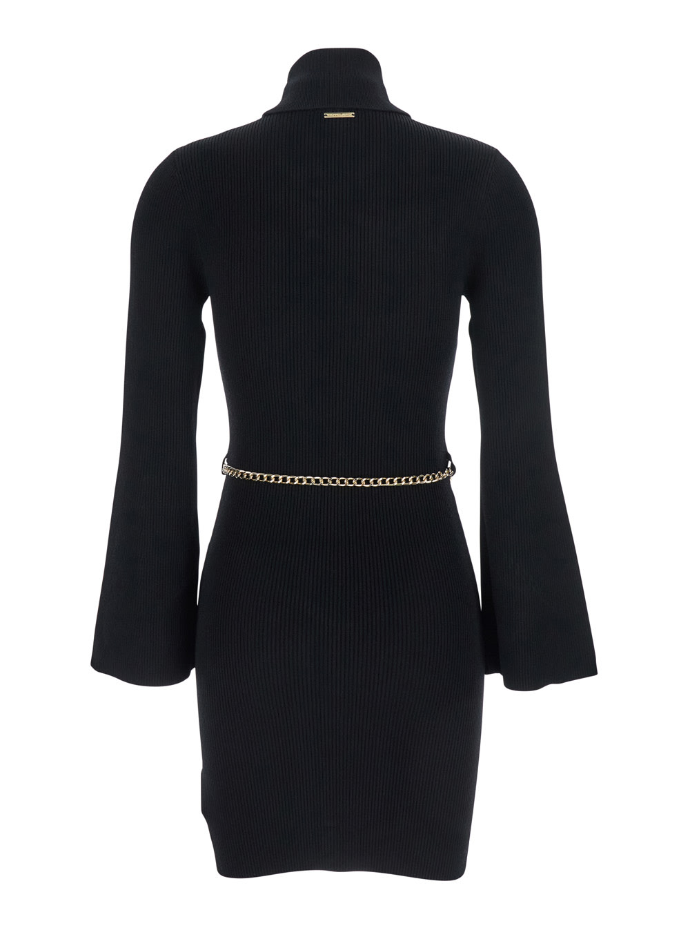 Michael Michael Kors Ribbed Chain-belt Mini Dress In Multi