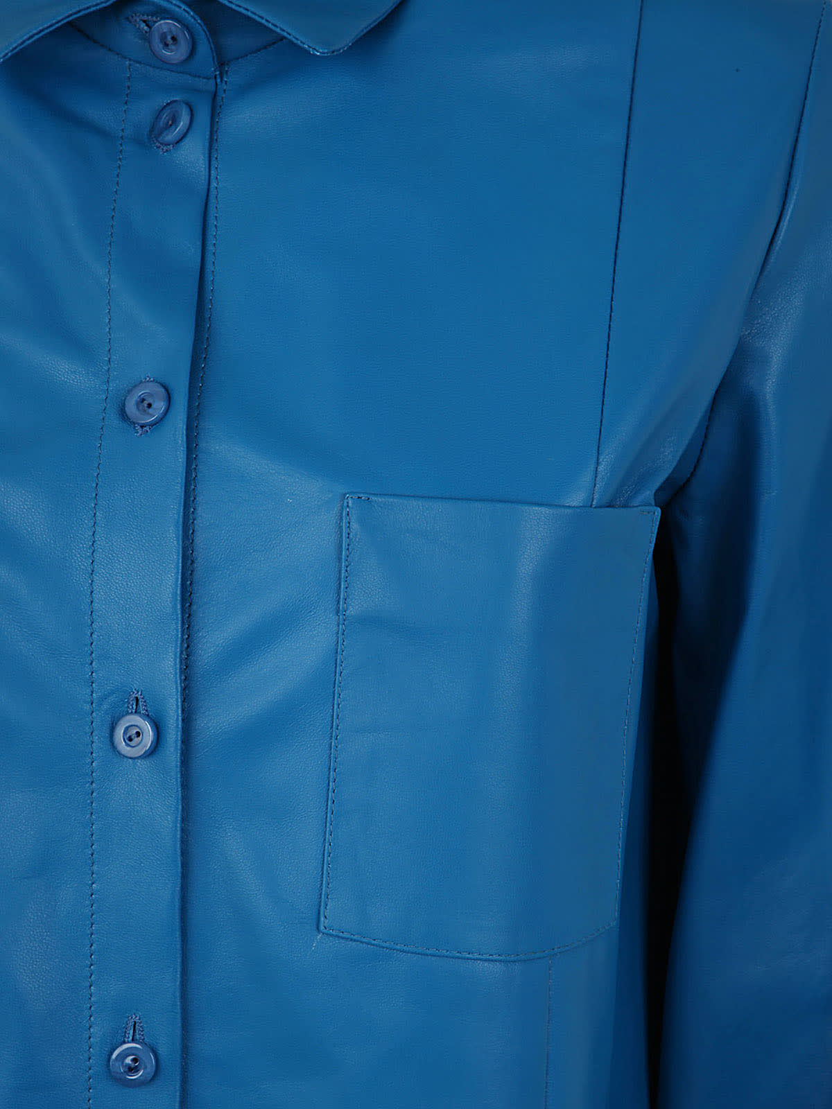 Shop Drome Leather Shirt In Ultramarine
