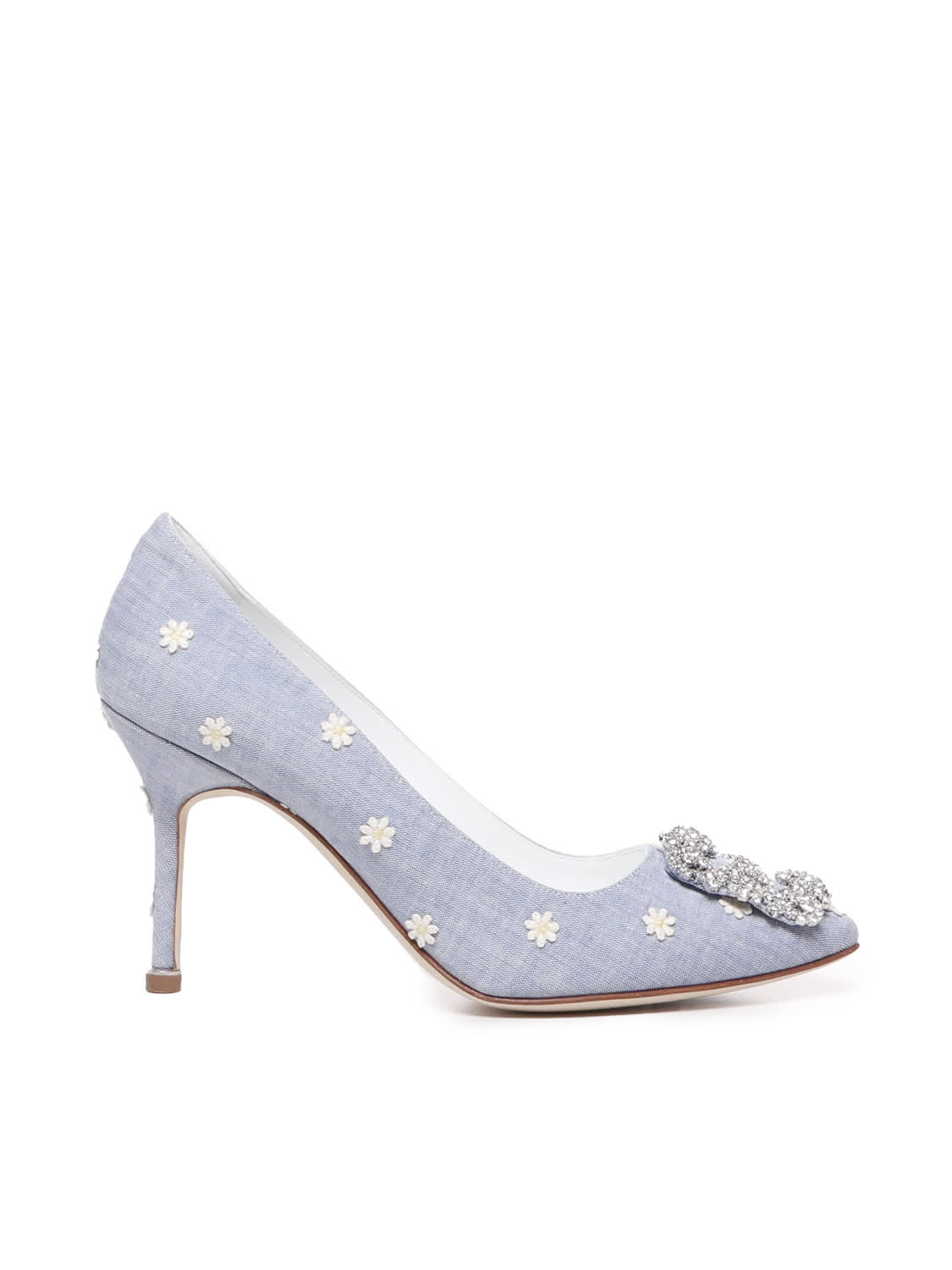 Shop Manolo Blahnik Daisy Denim Pumps