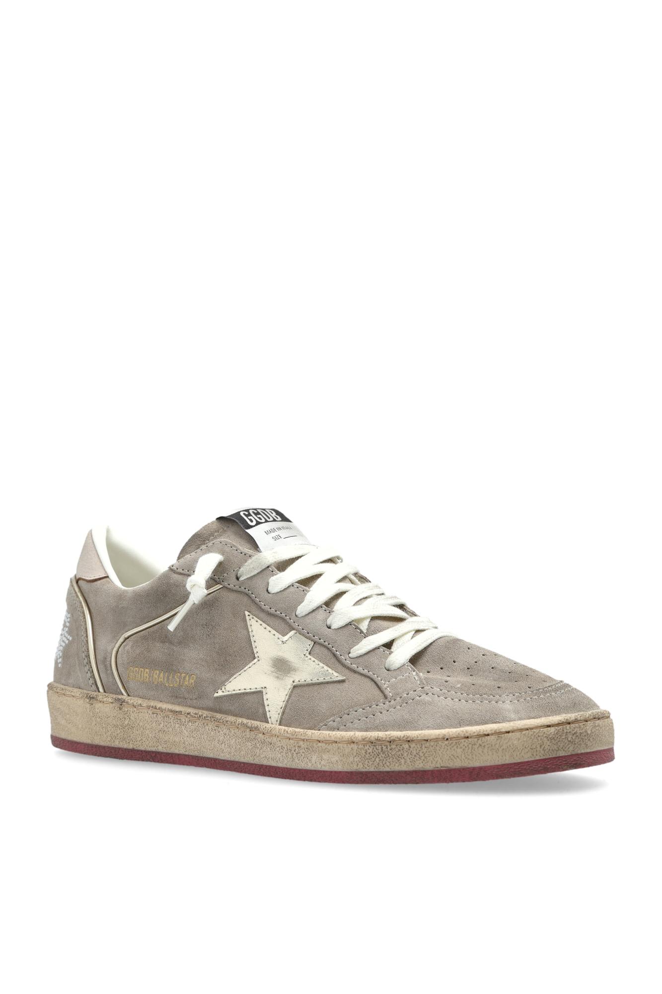 Golden Goose Light Beige Suede Sneakers With Star Detail In Pink