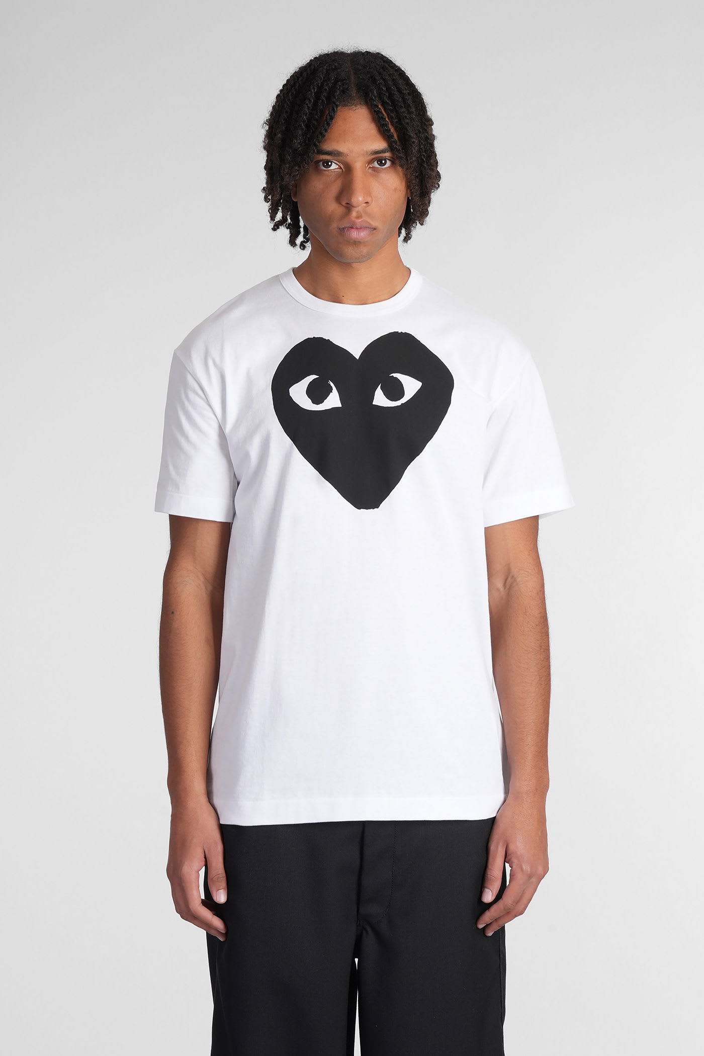Comme Des Garçons Play Heart Print T-shirt In White
