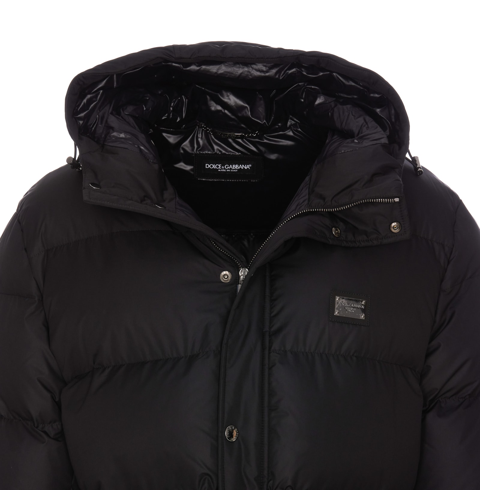 Shop Dolce & Gabbana Logo Down Jacket In Black