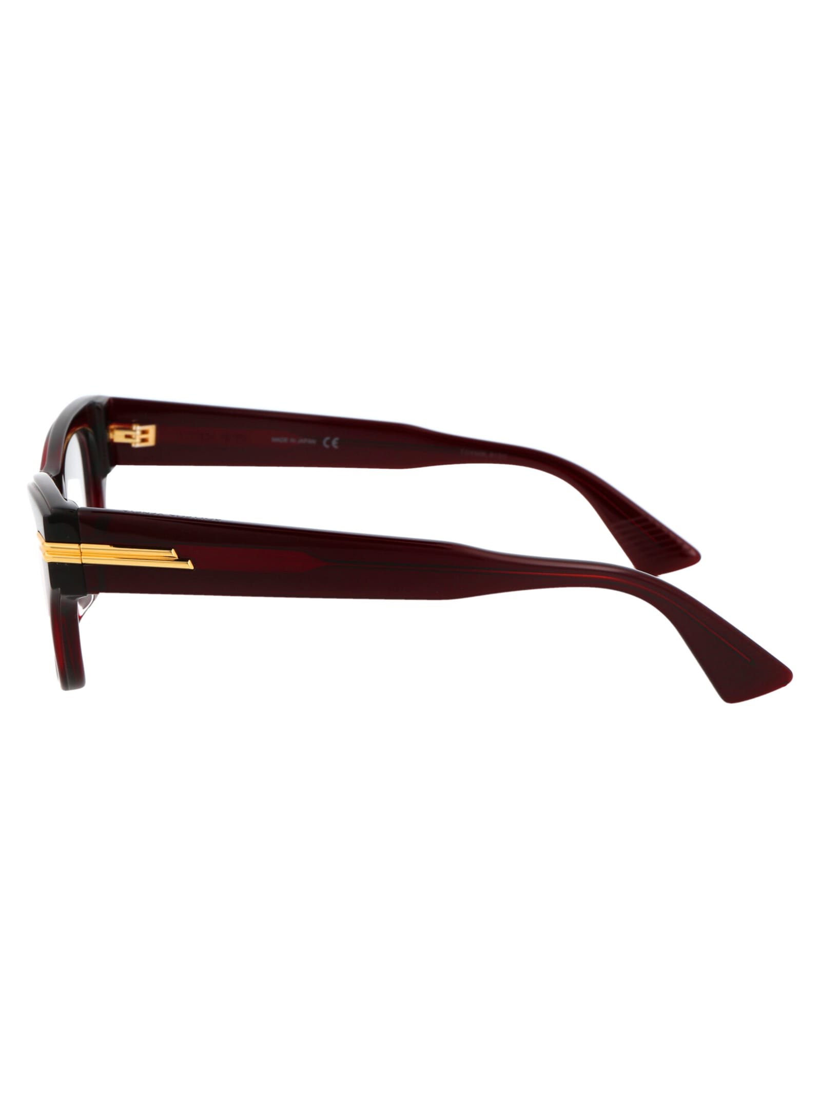 Bottega Veneta Bv1152o Glasses In 003 Burgundy Burgundy Transparent
