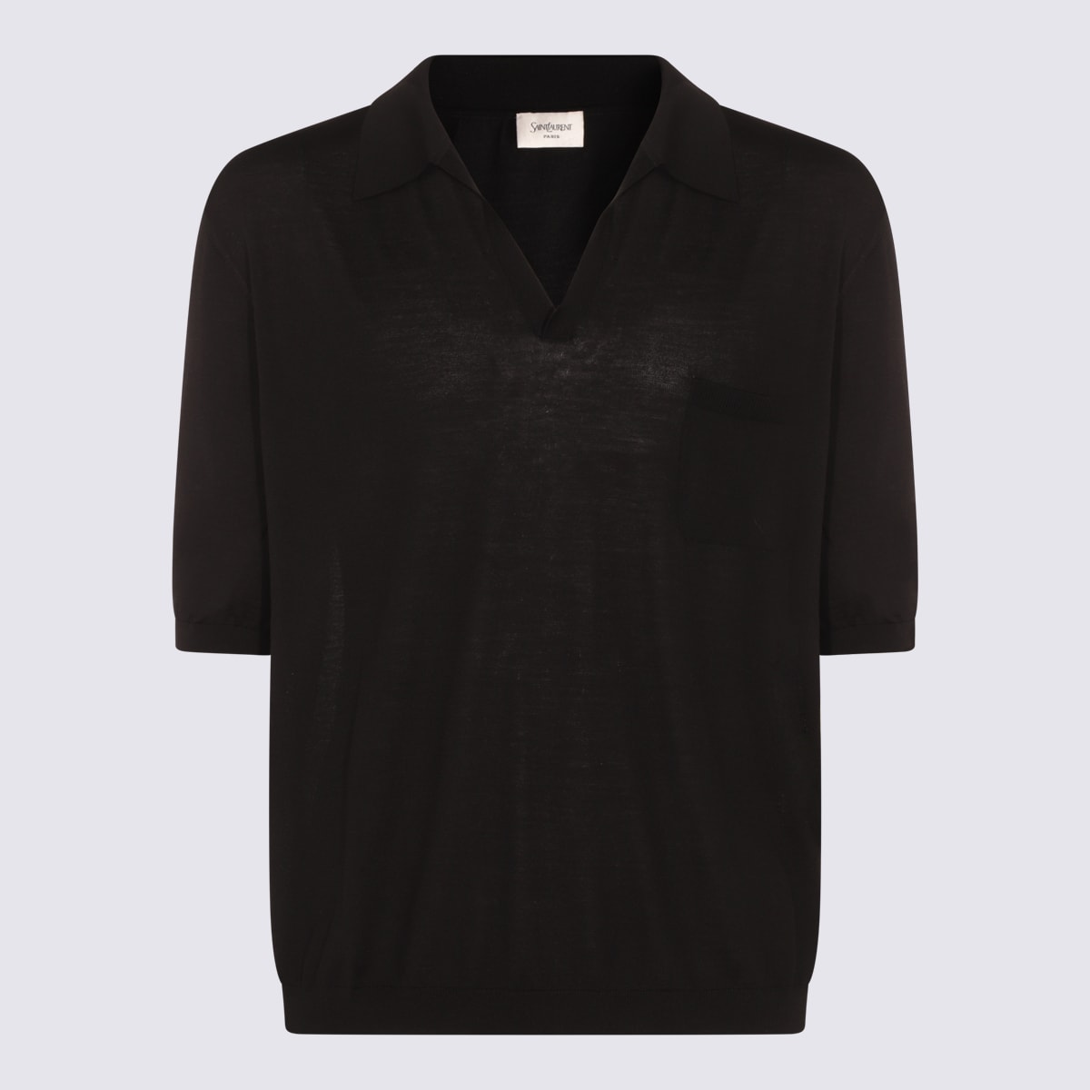 Black Wool Polo Shirt