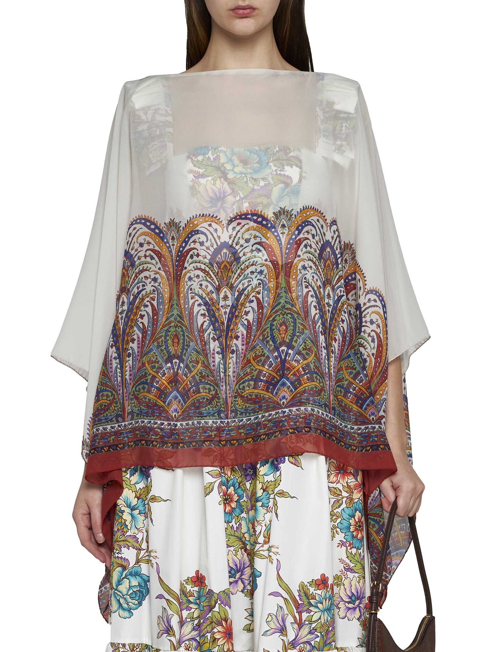 Shop Etro Top In Stampa F.do Bianco