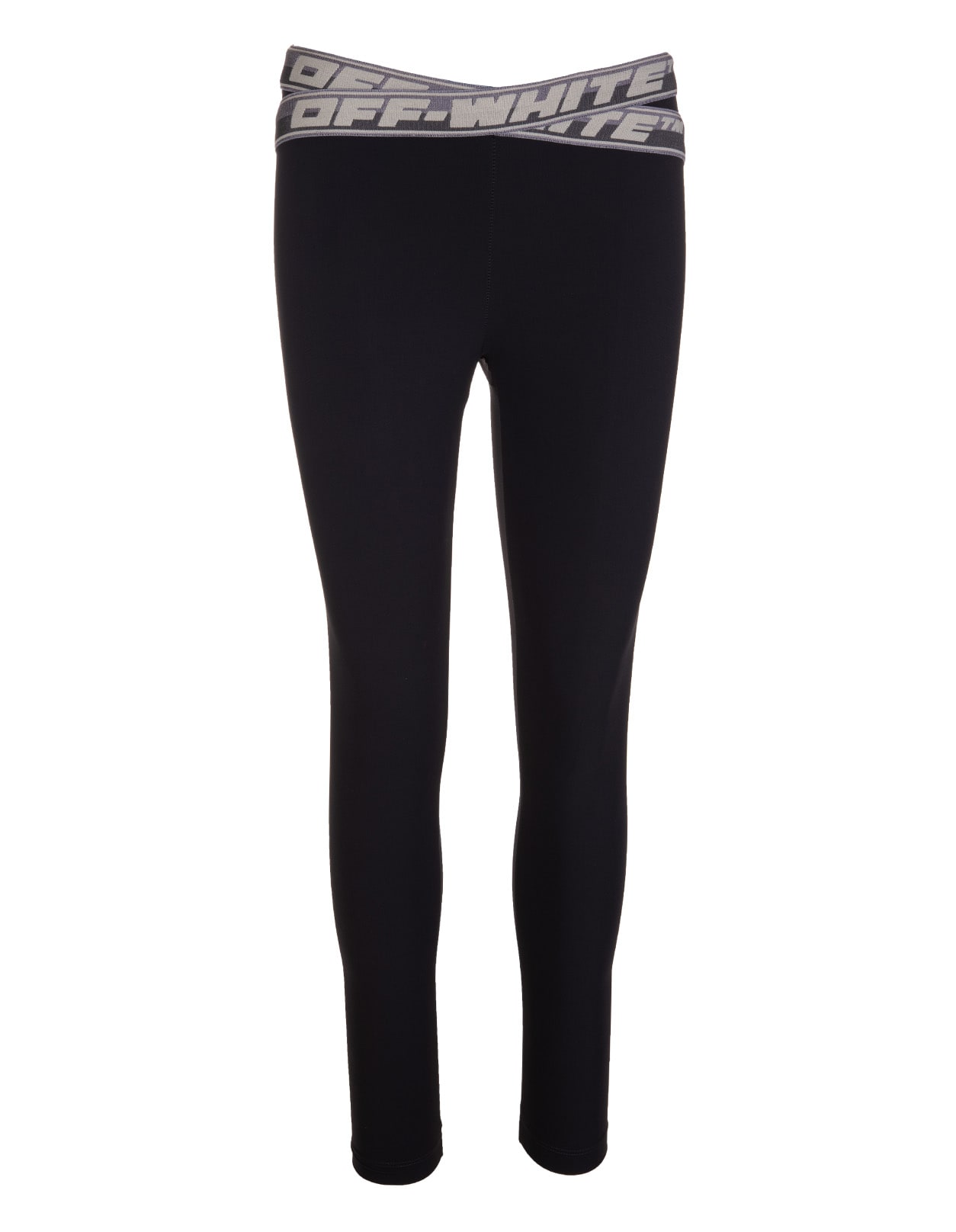Off-White Black Sports Leggings With Logoed Elastic Bands