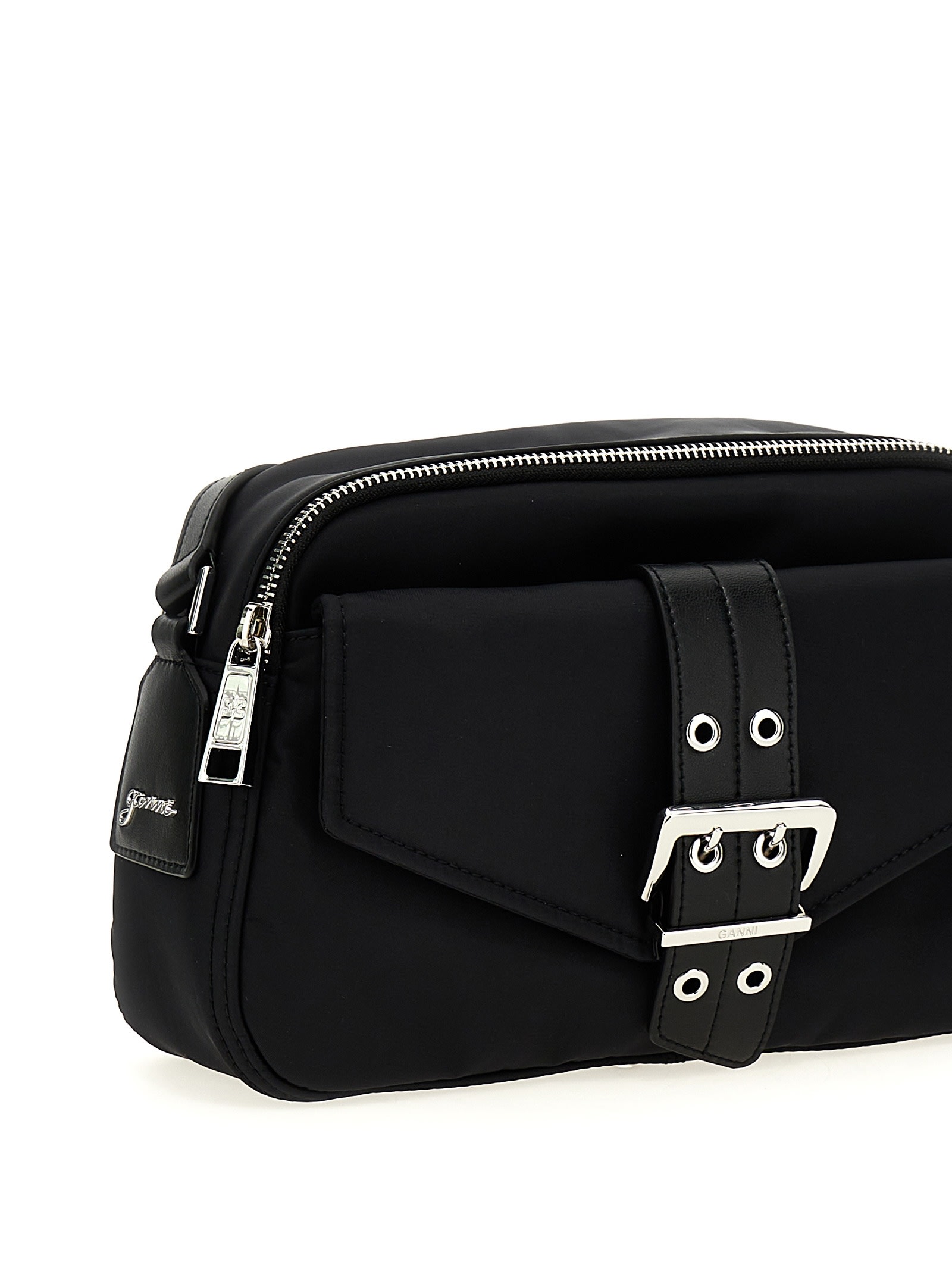 Ganni Bucky Camera Bag Crossbody In Black