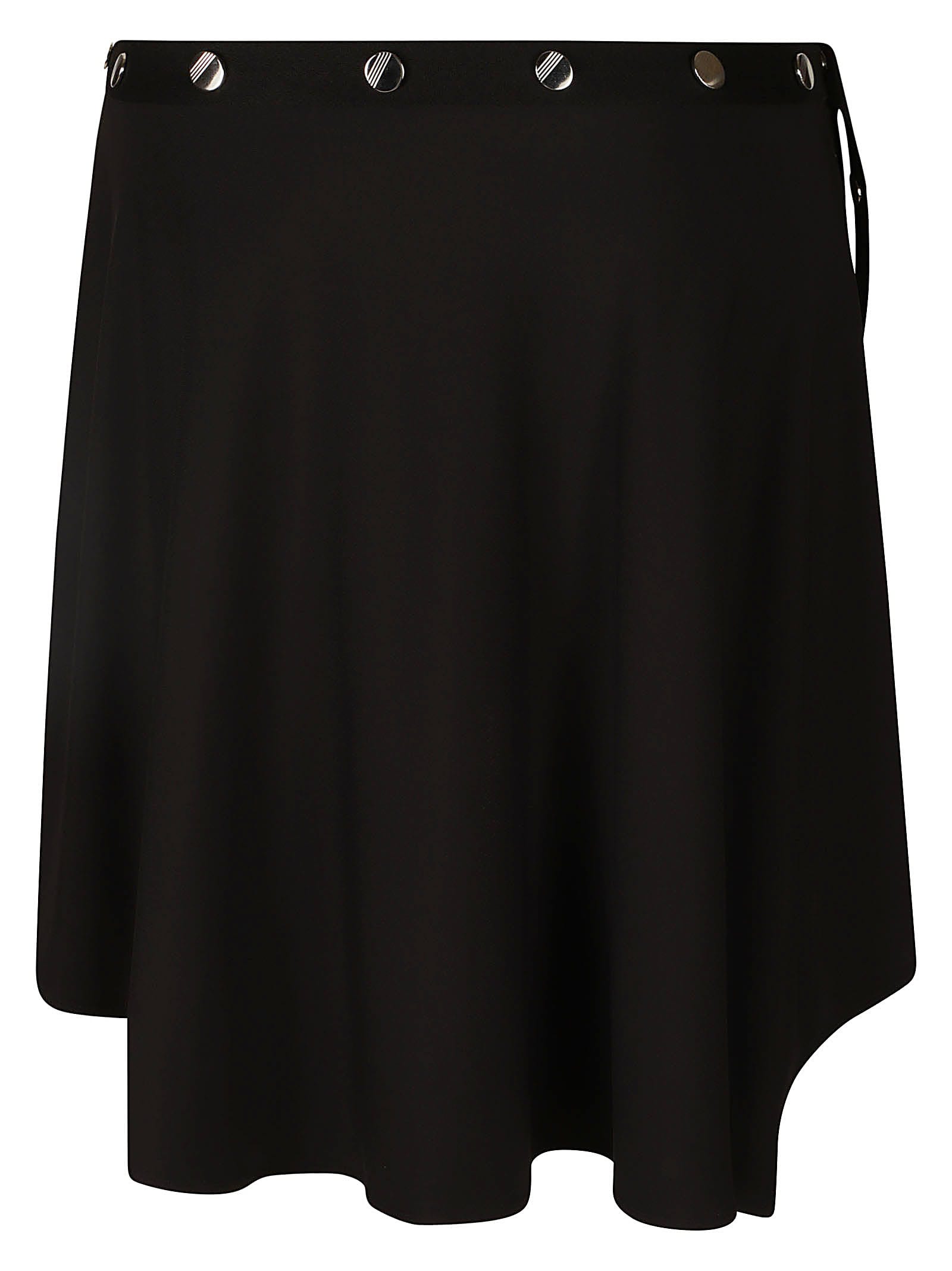 Shop Attico Studded Asymmetric Mini Skirt In Black